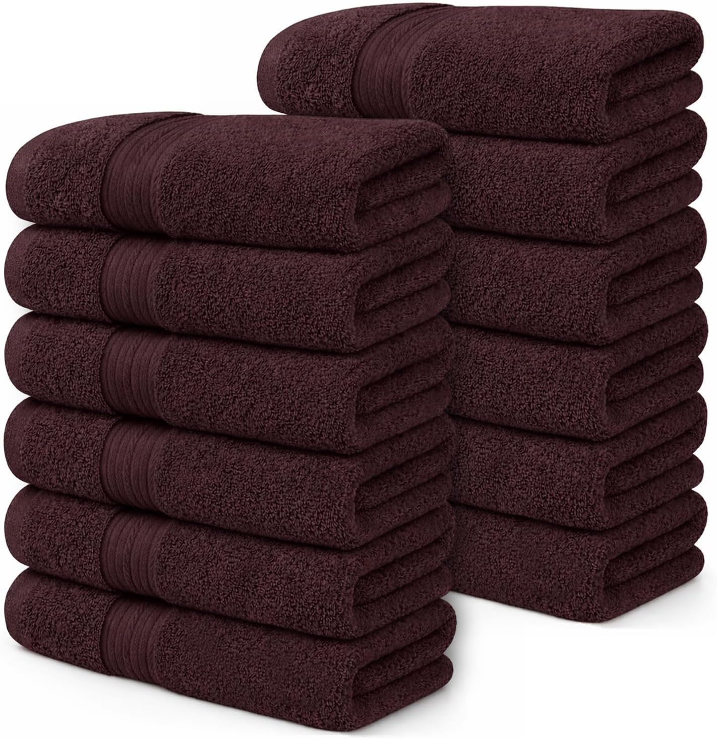 Ample Decor 100% Cotton Hand Towels 18x28 Inches, 600 GSM, Soft & Absorbent, Set of 12, Purple
