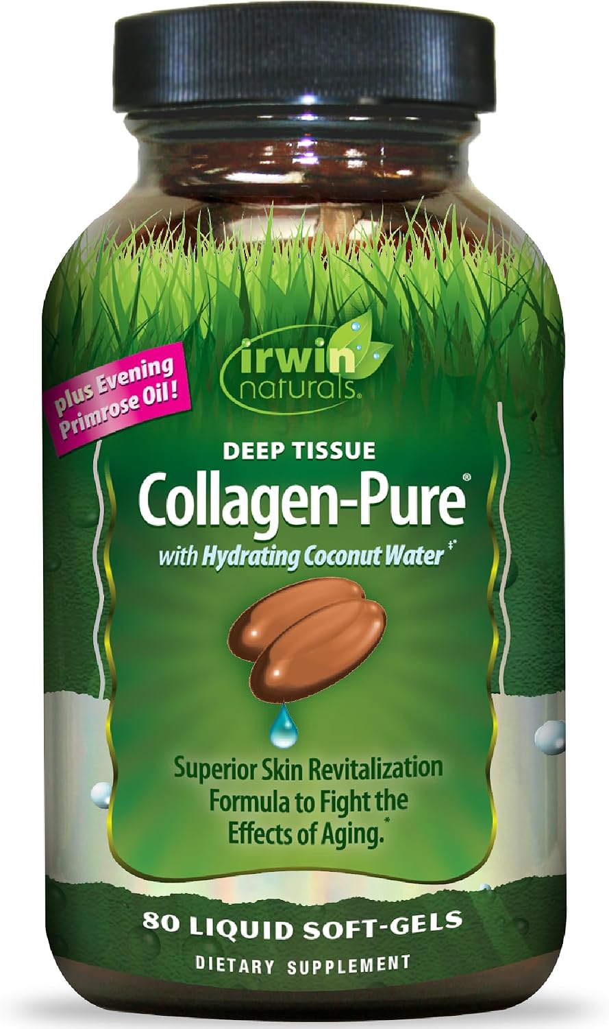 Irwin Naturals Deep Tissue Collagen-Pure Connective Tissue Support | Structural Collagen Support | 2,000 mg Hydrolyzed Collagen | Joint & Skin Wellness | 80 Liquid Soft-Gels