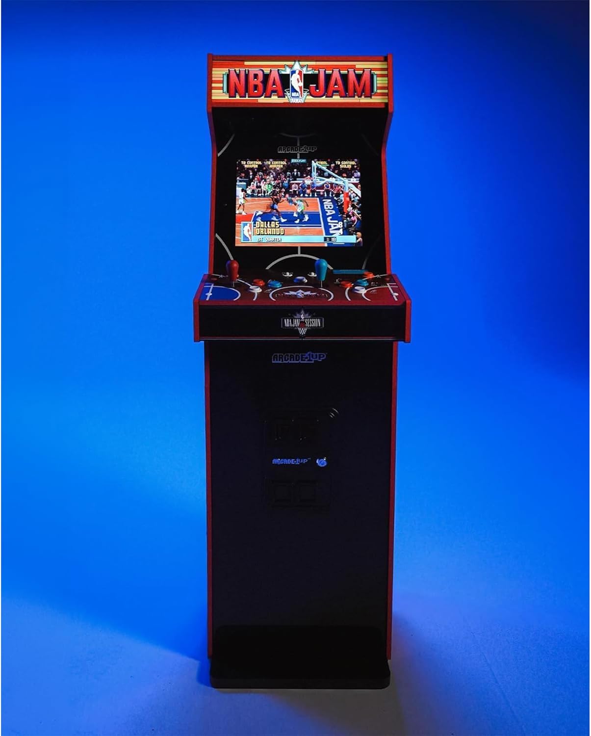 Arcade1Up NBA JAM Deluxe 2-Player Home Arcade Machine, Over 5-Foot Cabinet with Online Multiplayer, Light-Up Marquee, and 3 Classic Basketball Games