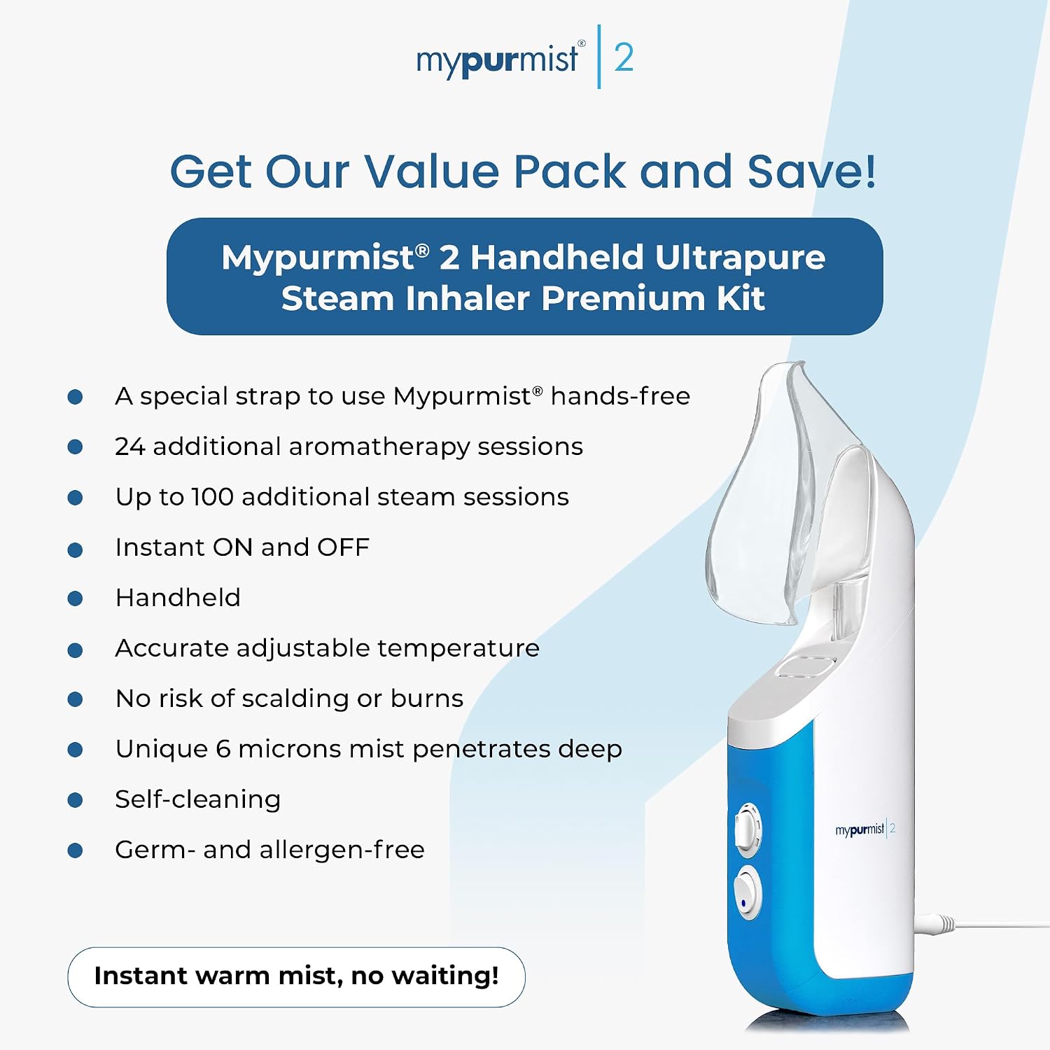 Mypurmist 2 Plug-in Steam & Sinus Inhaler Premium Value Kit