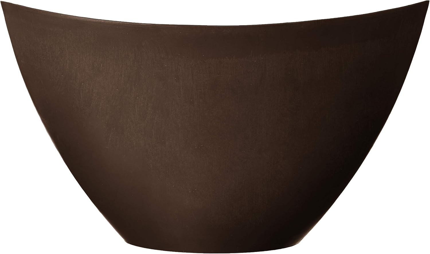 Arcadia Garden Products PSW Pot Collection YB41C Plastic/Stone/Wood Composite Curved Planter Pot – No Drainage Hole (Drillable), for Indoor and Outdoor Plants and Gardens, 16-inch, Chocolate