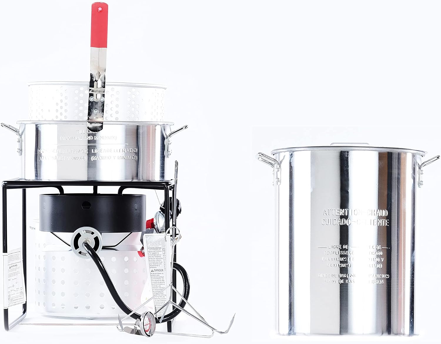 King Kooker Propane Outdoor Fry Boil Package with 2 Pots, silver, one size (12RTFBF3)