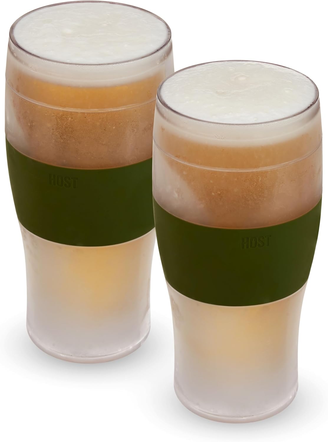 Host FREEZE Beer Glasses, Frozen Beer Mugs, Freezable Pint Glass Set, Insulated Pint Glass to Keep Your Drinks Cold, Double Walled Insulated Glasses