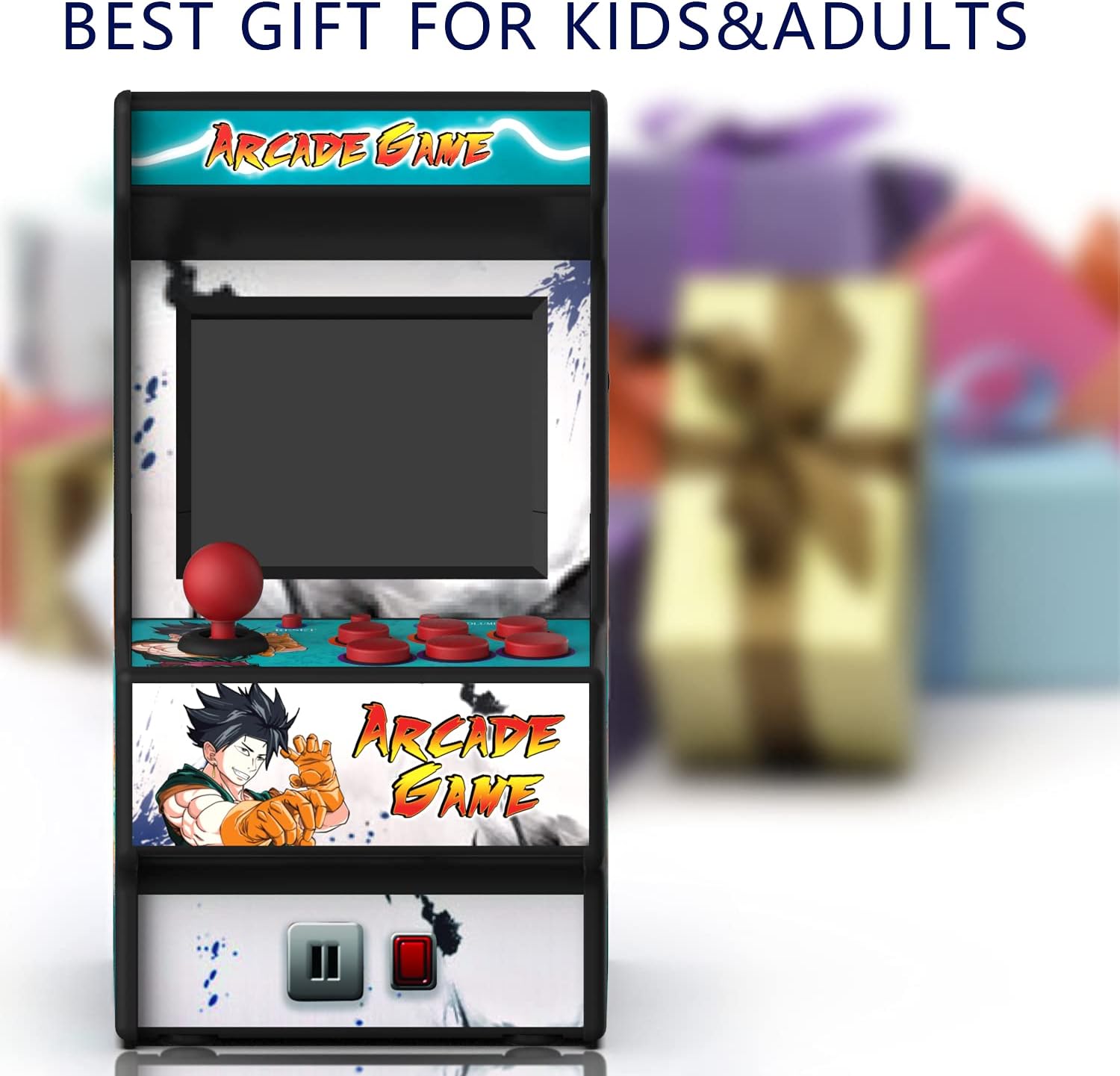 Mini Arcade Machine, Built in 156 Classic Retro Games, 2.8 Inch Screen | 156 Classic 16-Bit Video Games, Handheld Game Console, Rechargeable Battery, Support for TV Output, Birthday Present for kids