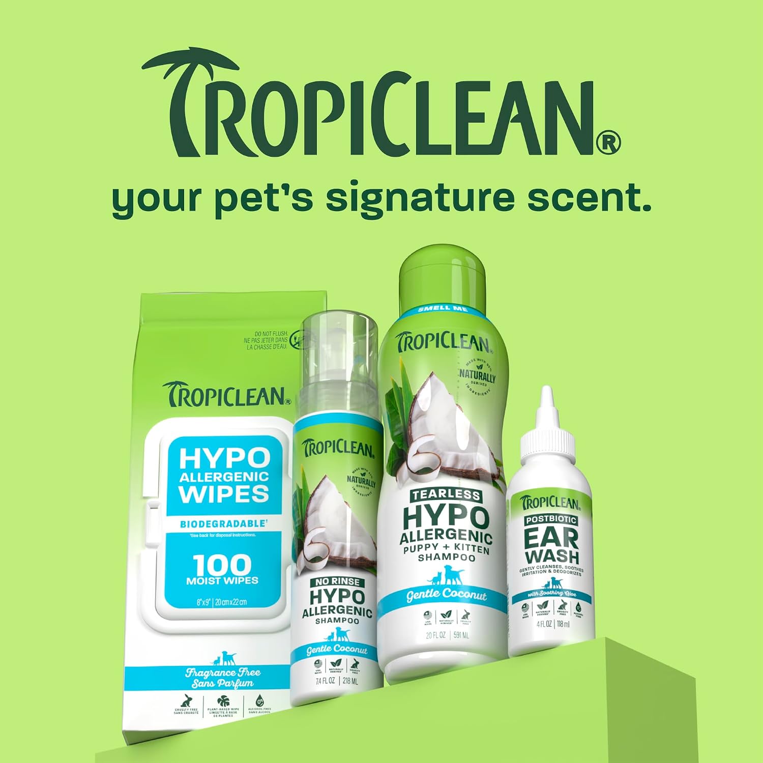 TropiClean No Rinse Waterless Dog Shampoo, Papaya & Coconut Scent, 7.4oz