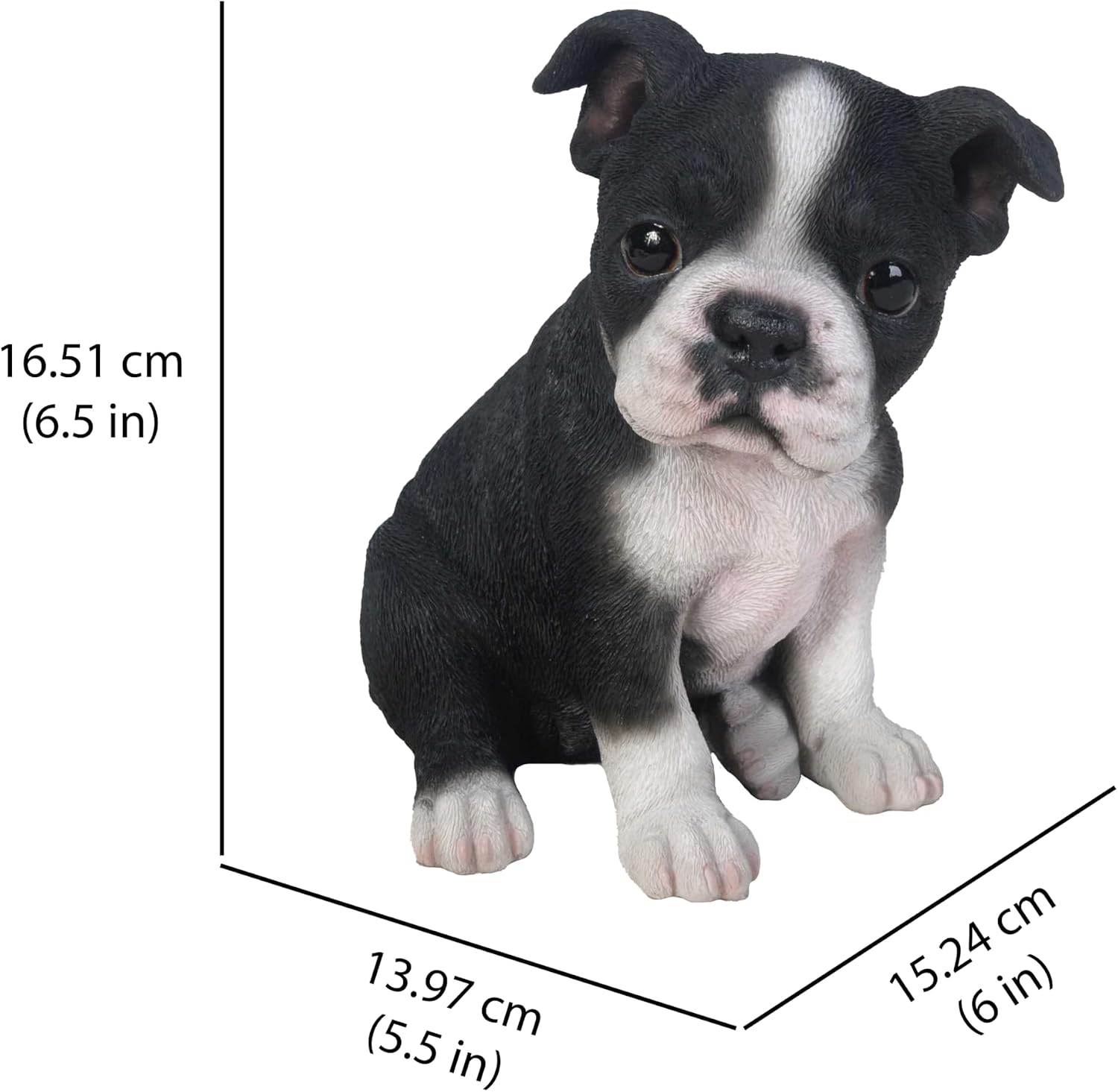 Hi-Line Gift Ltd Sitting Boston Terrier Puppy Statue