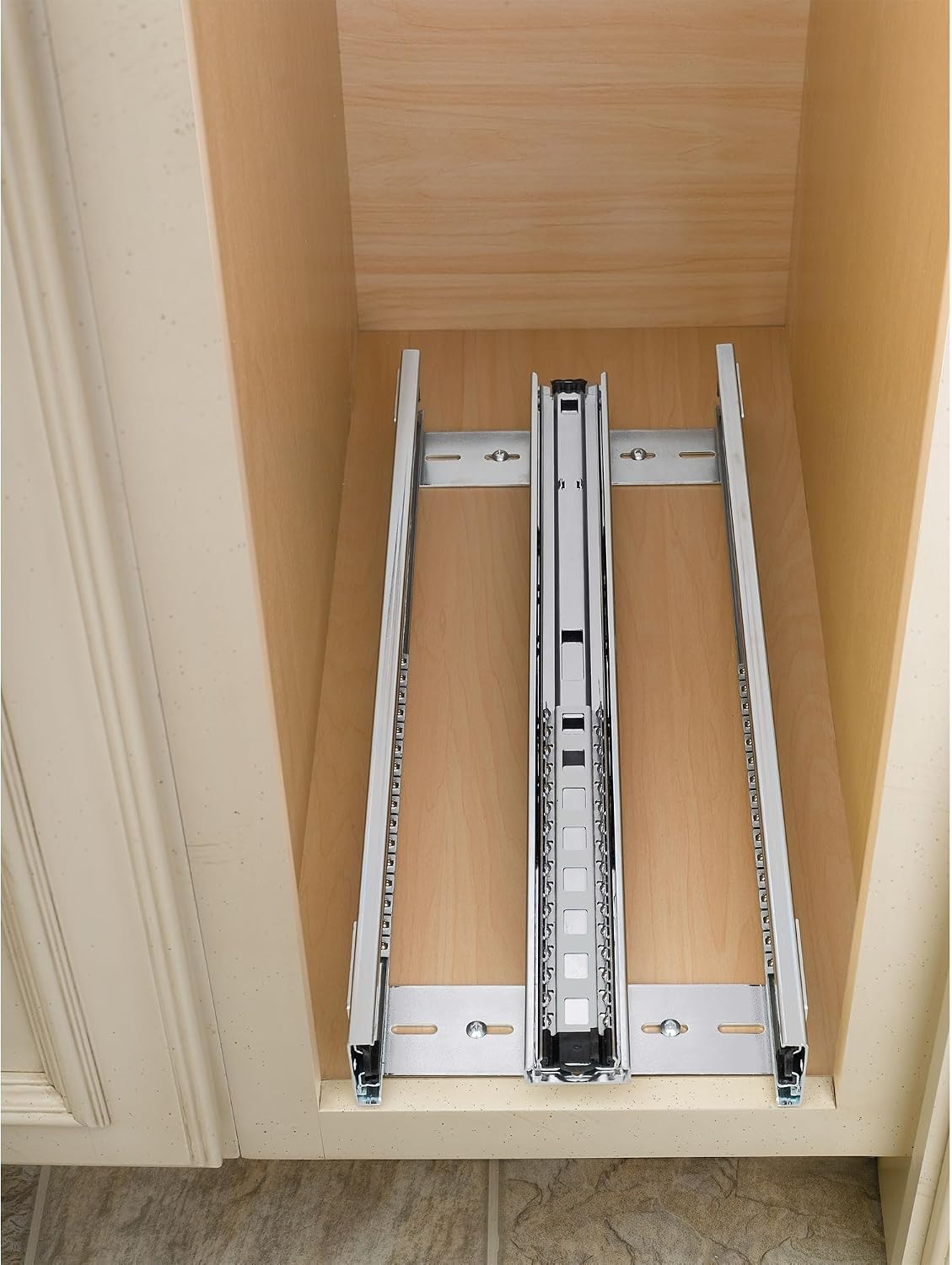 Rev-A-Shelf Pullout Kitchen Cabinet Organizer, Min Cabinet Opening 8.5" W | 8" W Slide Out Pantry Spice or Utensil Storage Rack with Adjustable Shelves for Base Cabinet Organization, 448-BC-8C