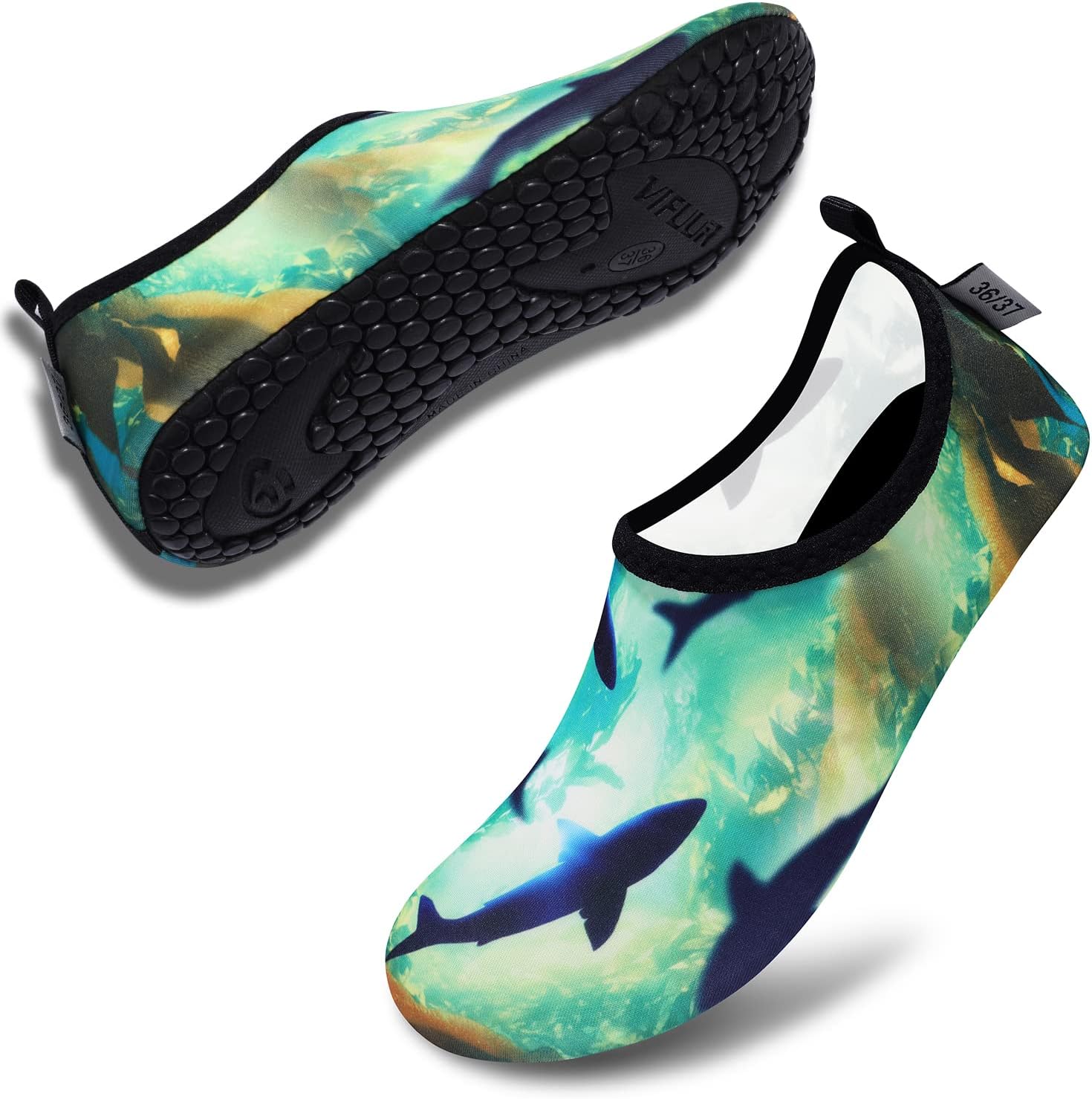 VIFUUR Water Shoes for Men Women Barefoot Quick Dry Aqua Socks Slip On | Lightweight, Breathable Upper, Flexible Sole, Drainage Design, Easy Slip-On Fit for Water Activities