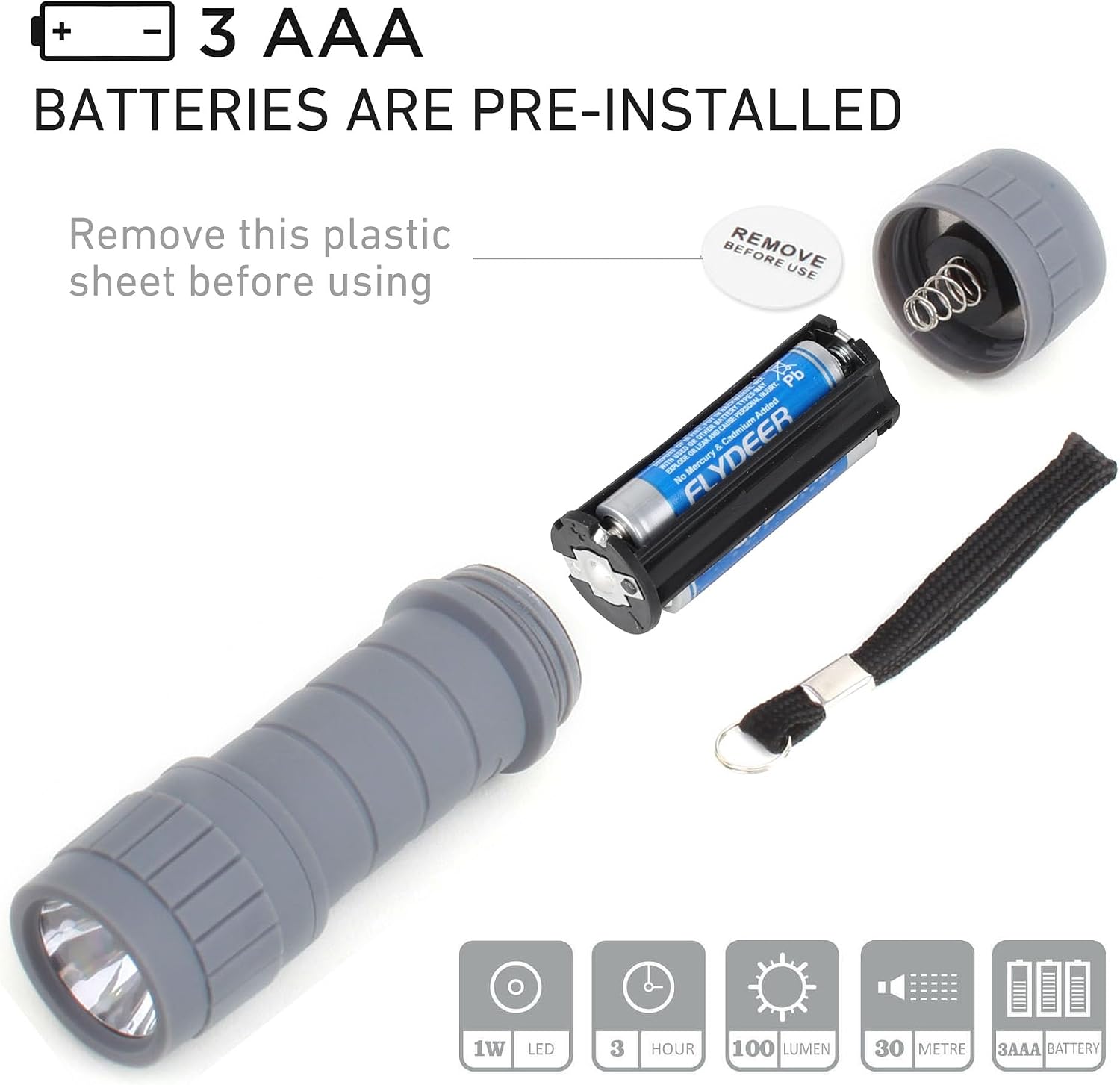 10-Pack Mini LED Flashlight Set | Super Bright Small Flashlights, 30 AAA Batteries are Pre-Installed, Ideal for Teaching, Camping and Emergency