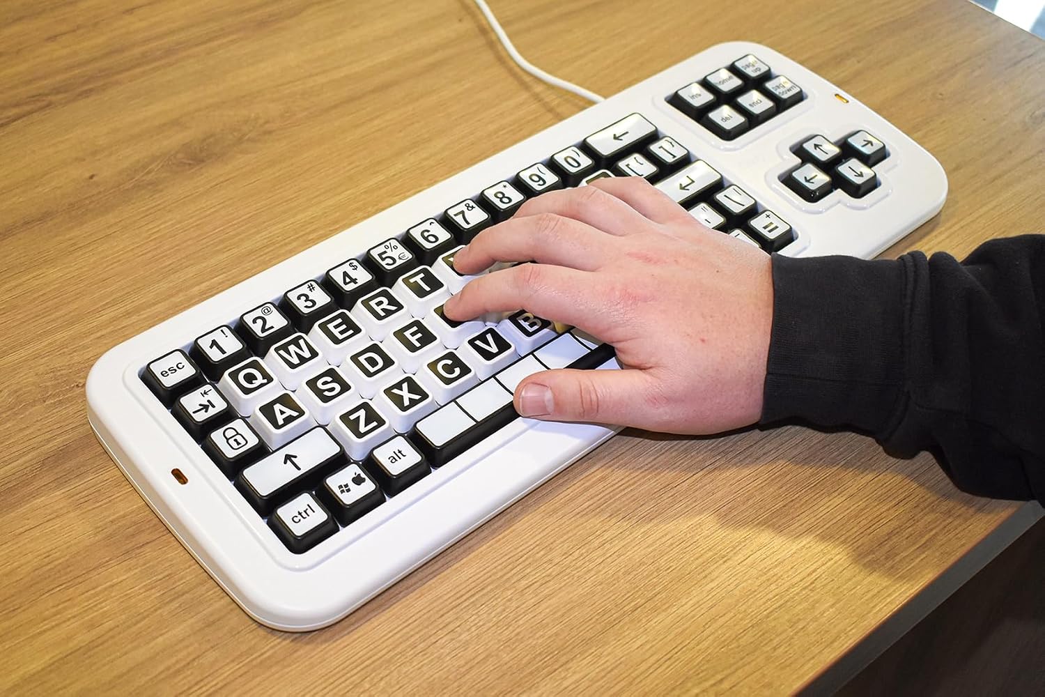 Clevy Contrast Keyboard 3 Tri-Mode - Large Print Keyboard Designed to Help Visually Impaired Low Vision Individuals - High Contrast Big Keys with