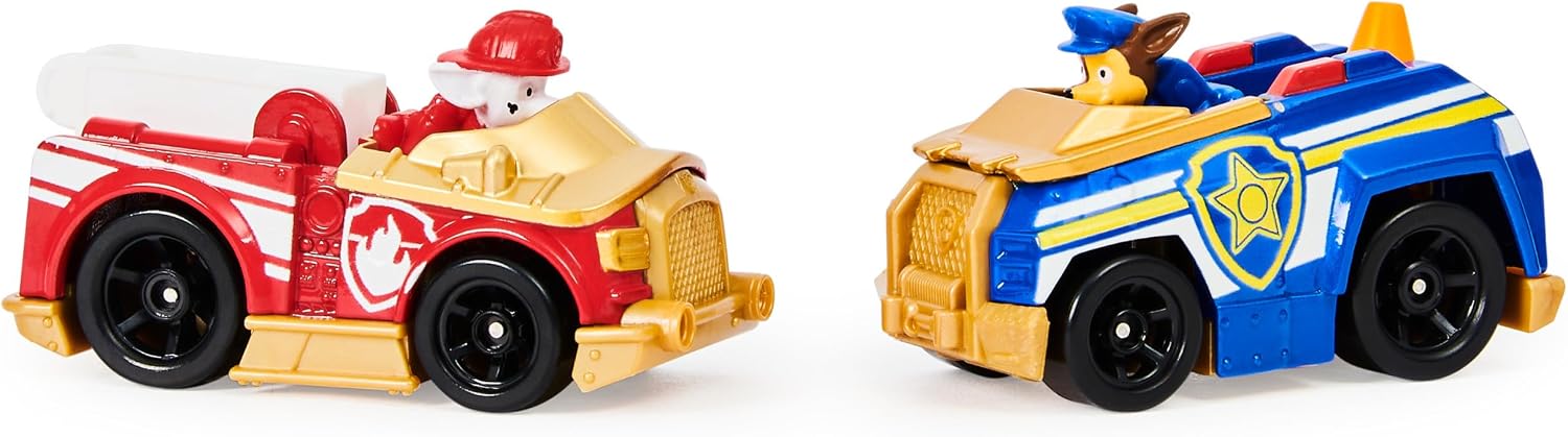 Paw Patrol Adventure Bay Lookout Tower Playset With 2 Die-Cast 1:55 Vehicles (Chase and Marshall): Twin Track Rescue Way 25 Pc Set With Launching