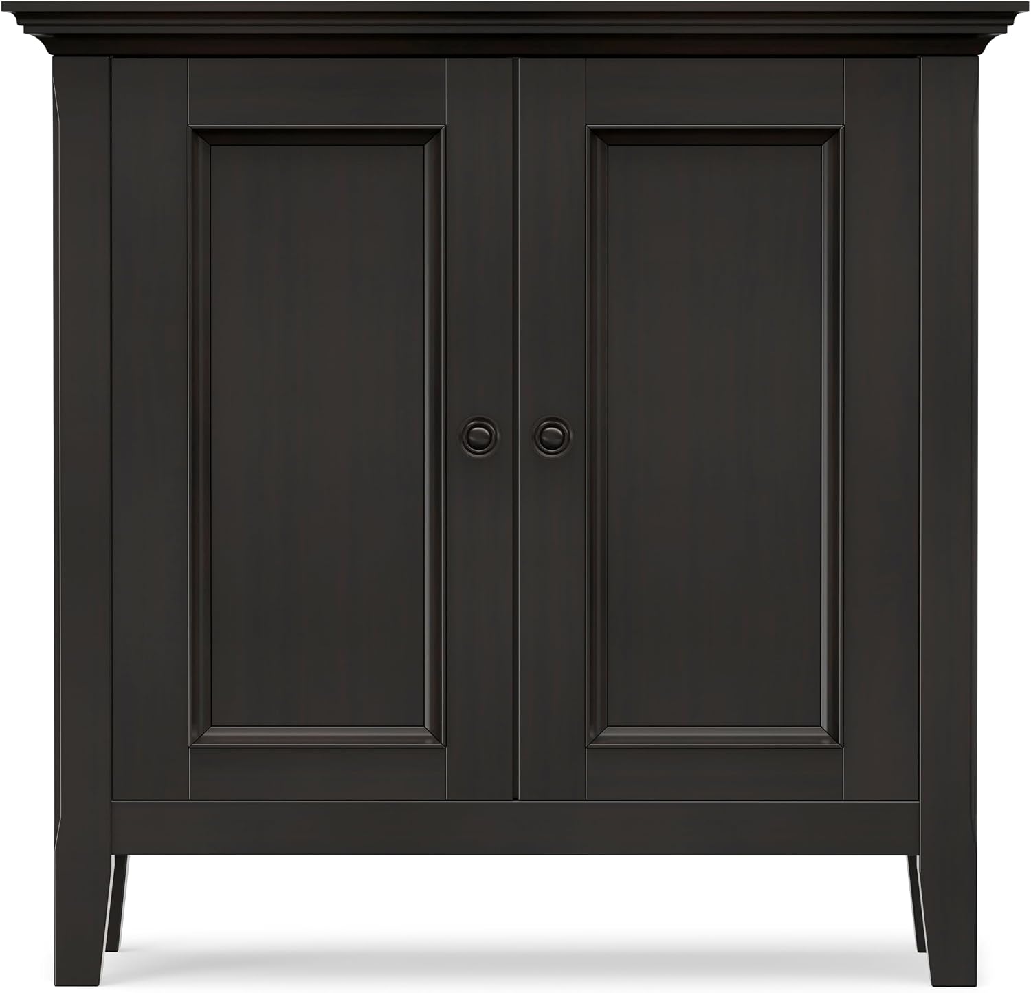 SIMPLIHOME Amherst 32" Wide Solid Wood Cabinet in Hickory Brown
