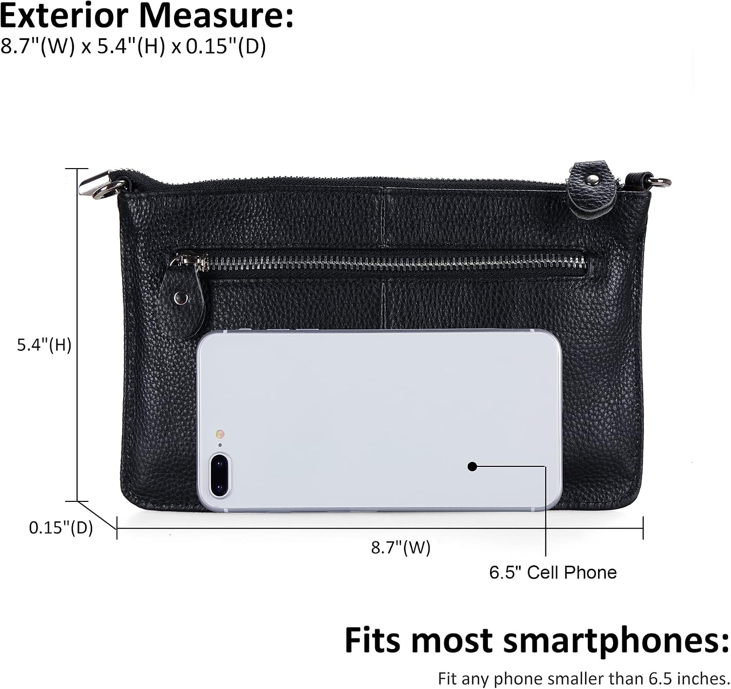 befen Genuine Leather Small Crossbody Bags for Women Wristlet Wallet Purses | Real Leather, RFID Blocking Card Slots, Wristlet Strap, Clutch Purse, Fit iPhone 17 Pro Max, Leather Handbags