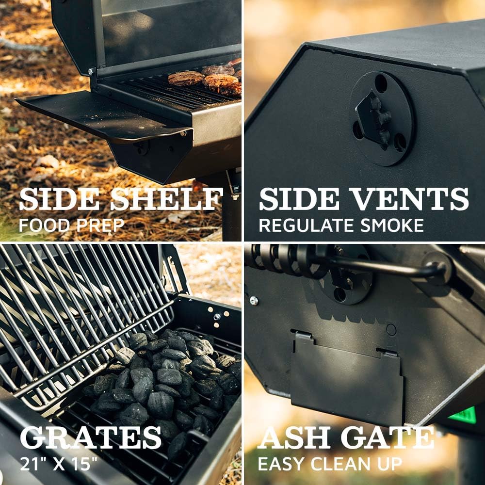 Titan Great Outdoors Ash & Ember Park-Style Charcoal Grill & Smoker