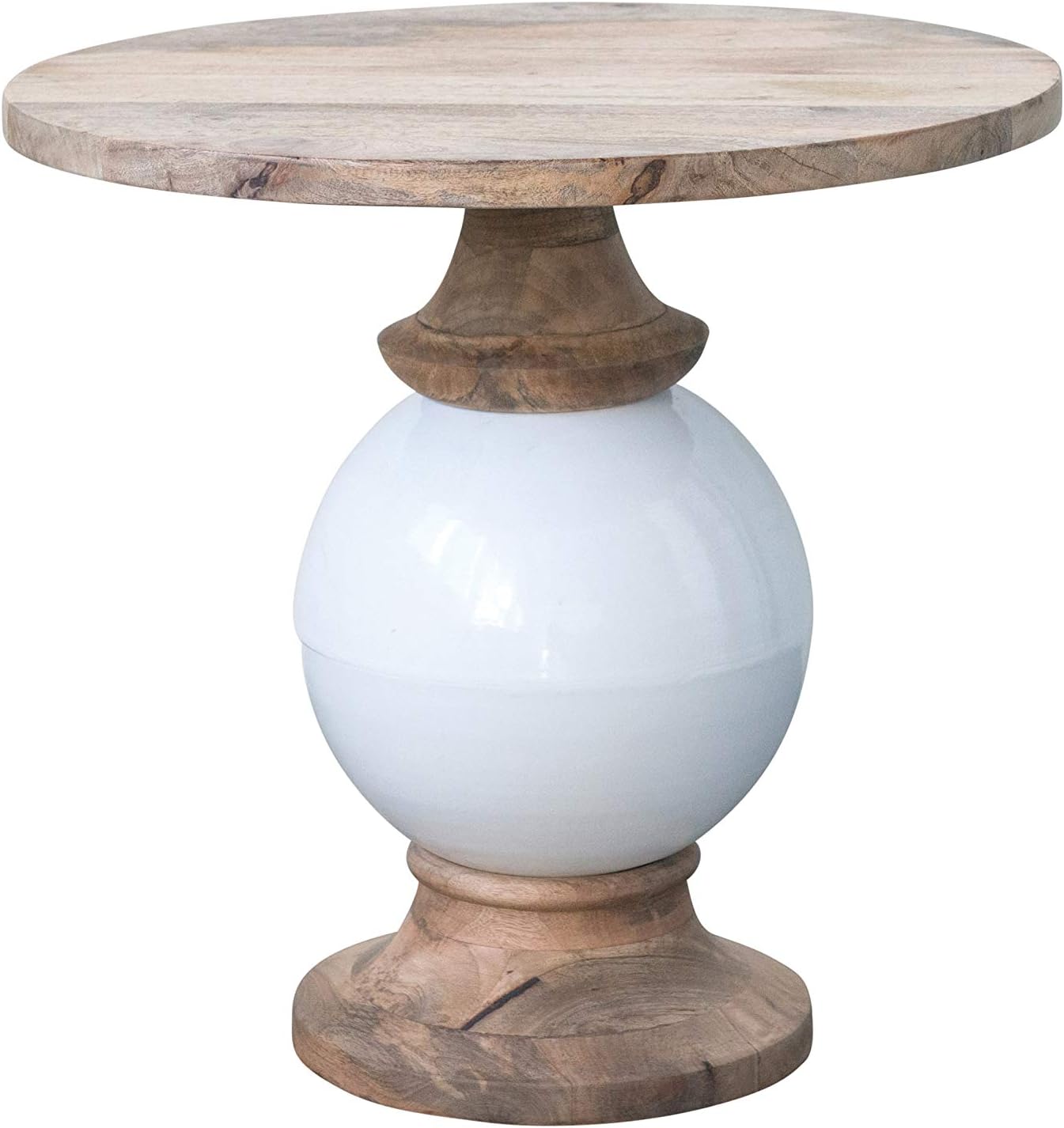 Creative Co-Op Mango Wood & Metal Round Pedestal Table