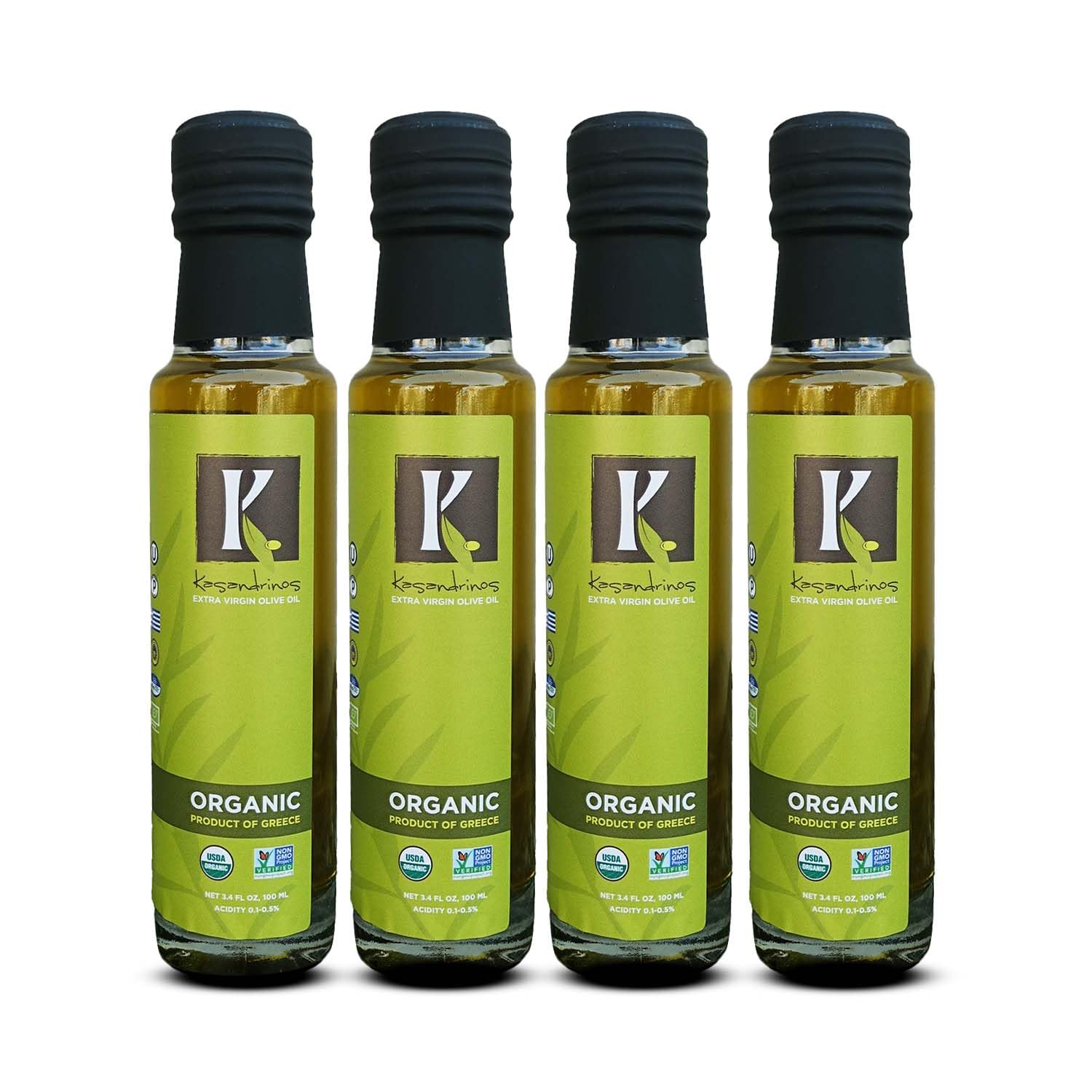 Kasandrinos Organic Olive Oil Extra Virgin, Polyphenol Rich Greek Olive Oil, 100% Organic First Cold Pressed, Mild + Delicate Flavor, Verified by Non GMO, 500 ml / 16.9 oz