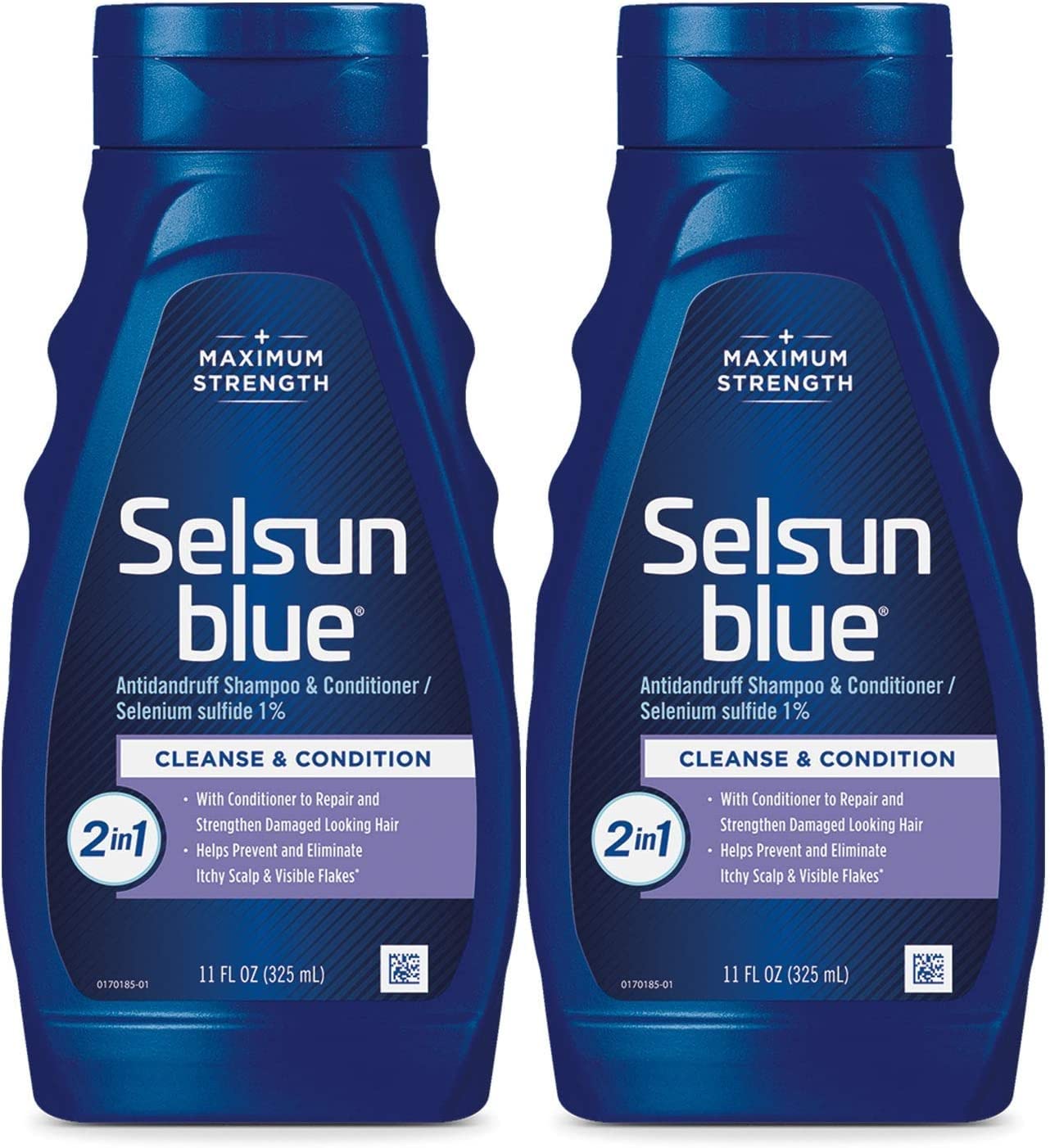 Selsun Blue 2-in-1 Antidandruff Shampoo & Conditioner, Maximum Strength 2-in-1 Treatment With Selenium Sulfide, 11 fl. oz.