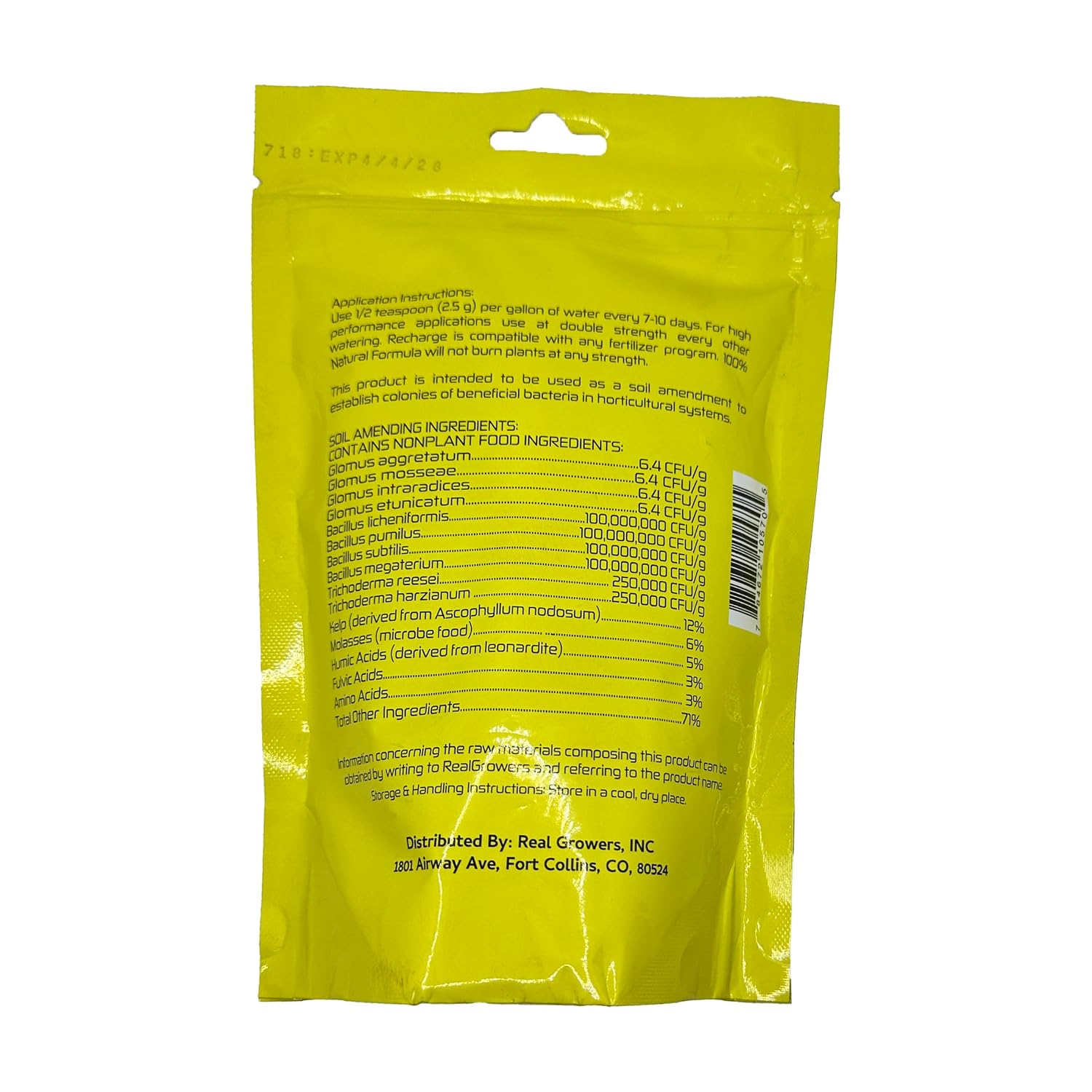 Real Growers Recharge 16oz – Mycorrhizae & Soil Microbes Instant Compost Tea for Root Growth, Transplant Support & Nutrient Uptake