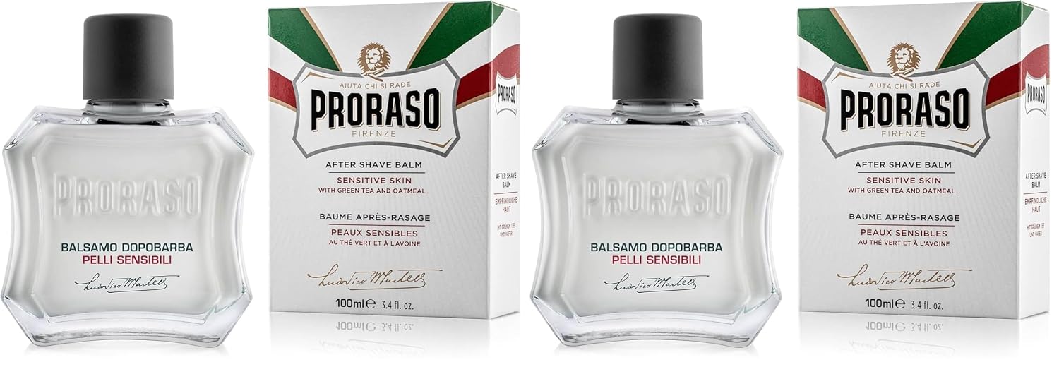 Proraso After Shave Balm for Men, Sensitive Skin Moisturizer with Oatmeal and Green Tea, 3.4 Fl Oz (Pack of 1)
