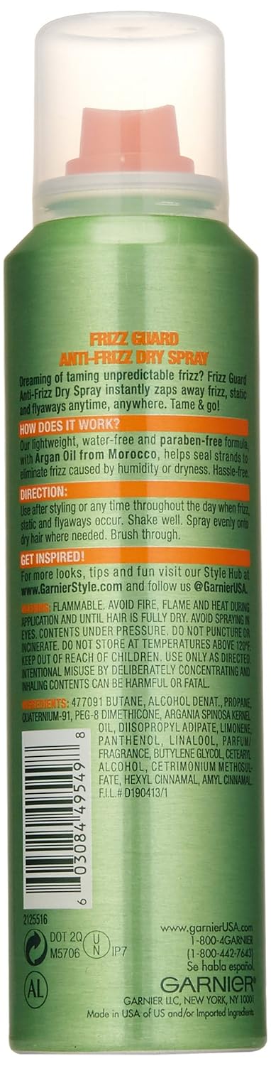 Garnier Hair Care Fructis Style Frizz Guard Anti-Frizz Dry Spray, 3.1 Ounce (Pack of 1)