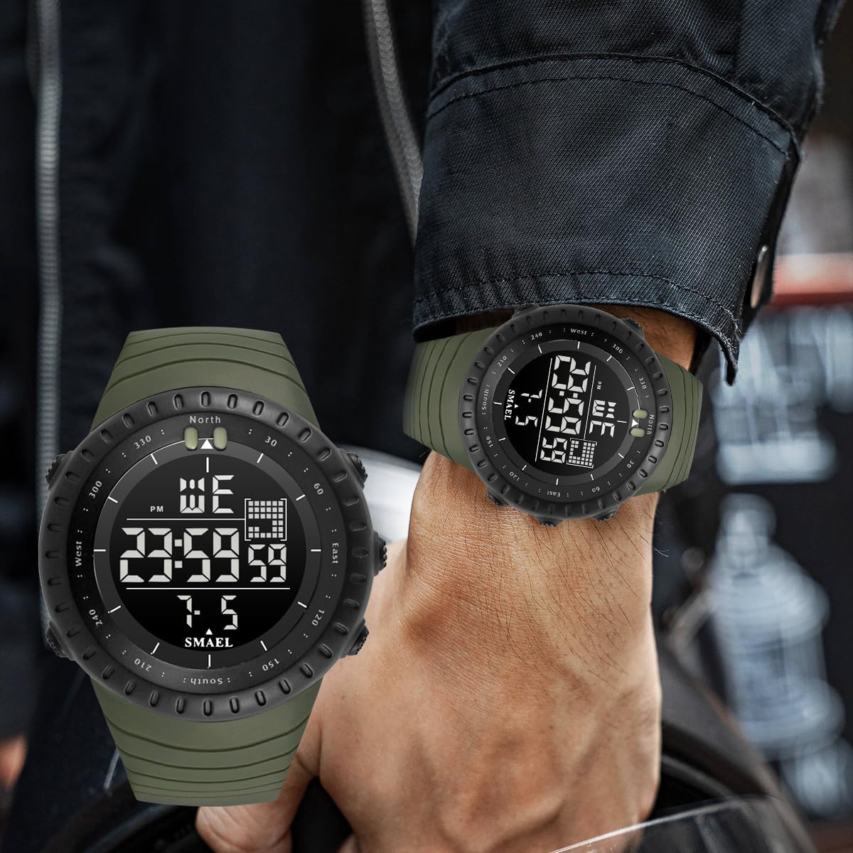 L LAVAREDO Mens Digital Watch Sports Military Watches Waterproof Outdoor Chronograph Wrist Watches for Men with LED Back Ligh/Alarm/Date