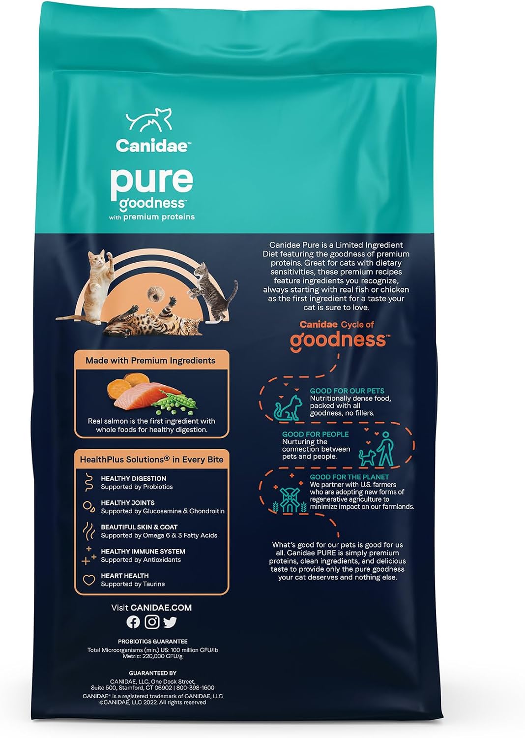 Canidae Pure Limited Ingredient Premium Dry Cat Food, Real Chicken Recipe, 10 lbs, Grain Free