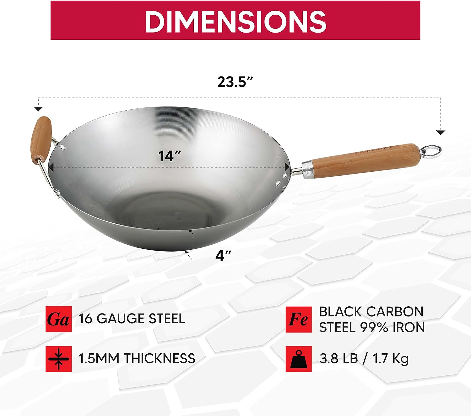 Helen's Asian Kitchen Xylan Non-Stick Wok, 12-Inch Flat Bottom Wok