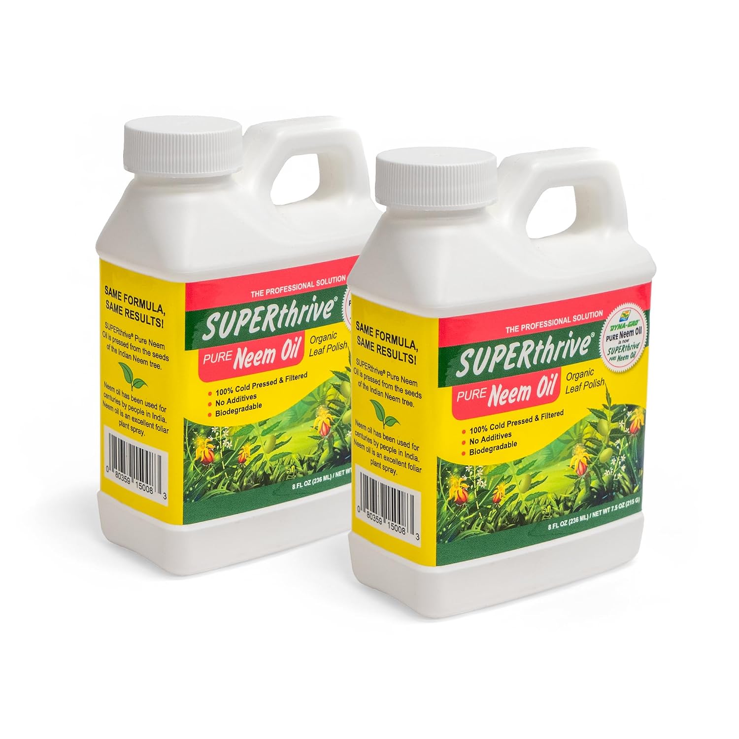 SUPERthrive Organic Pure Neem Oil, Cold-Pressed, Concentrate, 8 oz | 100% cold pressed & filtered. No additives, biodegradable. For leaf polish and plant care.