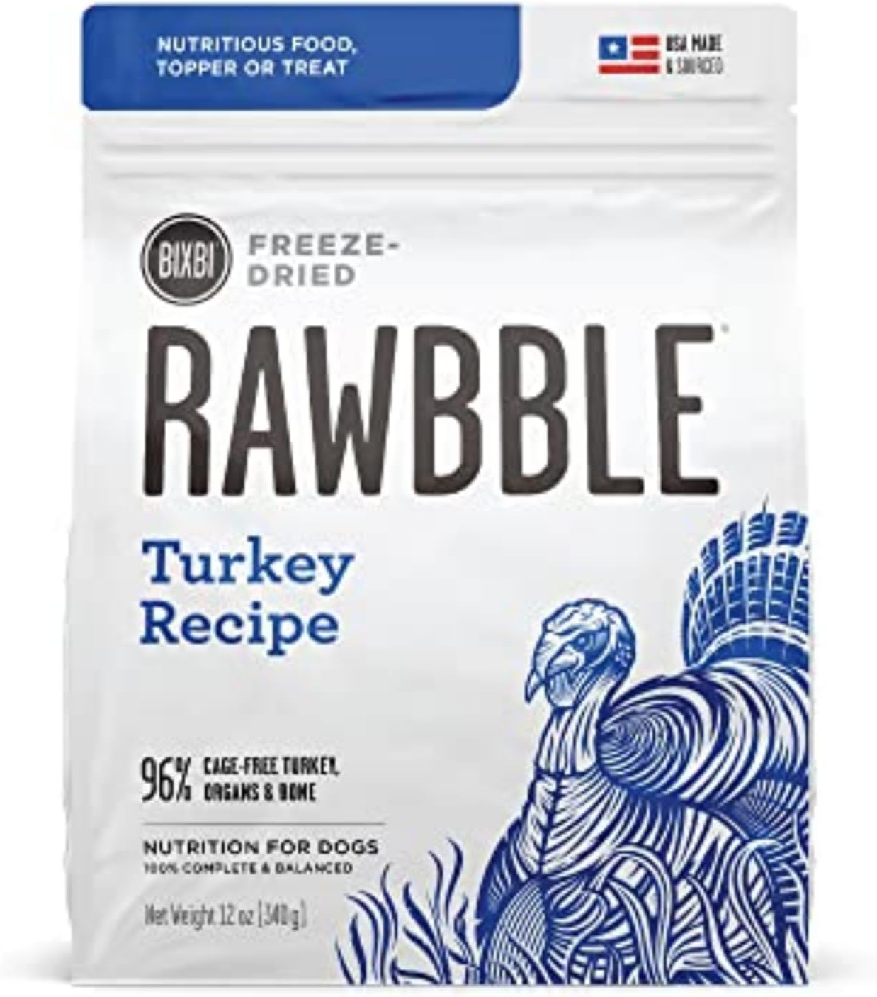 BIXBI Liberty Freeze-Dried Dog Food Topper & Treats, Beef – 98% Meat & Organs, No Refrigeration – USA Made, 26 oz