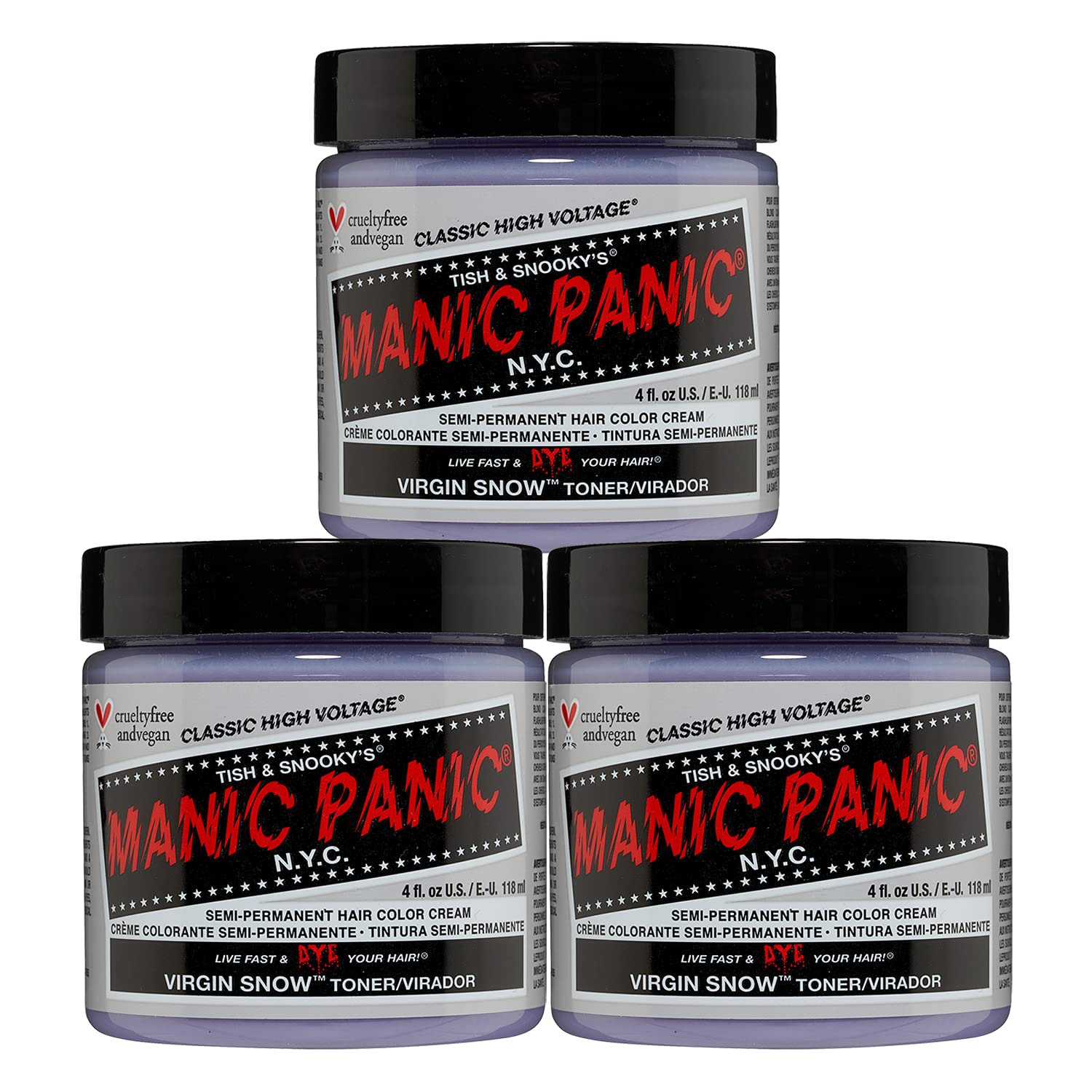 MANIC PANIC Classic Cotton Candy Pink Semi Permanent Hair Color - Bright Pink Hair Dye for Women & Men That Lasts 4-6 Weeks - Vegan, Ammonia & Cruelty-Free - Create & Mix Custom Shades (4oz / 2pk)