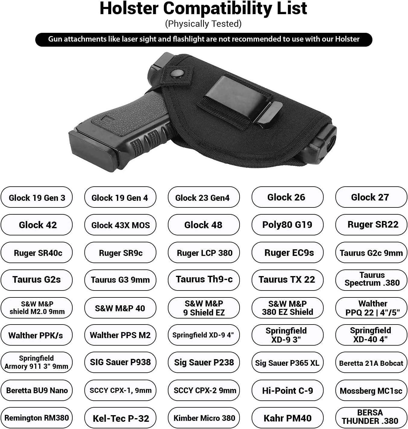 Gun Holsters for Men/Women, 380 Holster for Pistols, Universal Airsoft Right/Left, IWB/OWB 9mm Holsters for Concealed Carry, Fits Glock