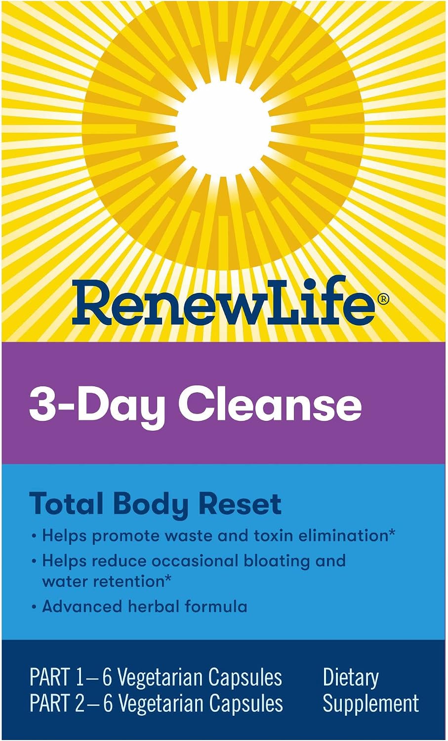 Renew Life Adult Cleanse Total Body Reset, Advanced Herbal Formula - 2-Part, 3-Day Program - Gluten