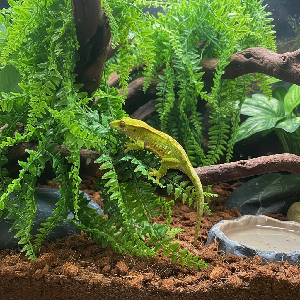 PINVNBY Reptile Plants Hanging Fake Vines Boston Climbing Terrarium Plant with Suction Cup for Bearded Dragons Lizards Crested Gecko Snake Hermit