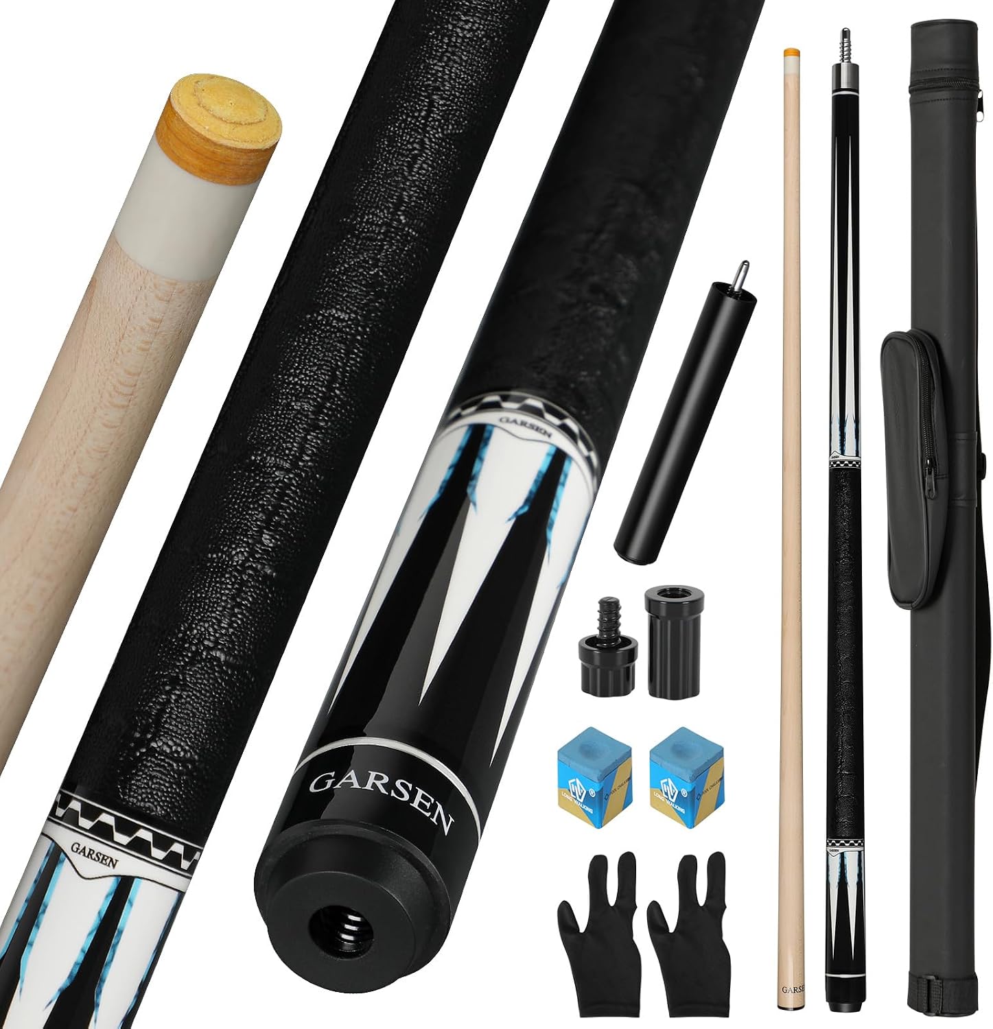 GARSEN Billiard Canada 6A Maple Pool Cue Stick 58 inch House Bar Pool Stick | Free replacement within 2 years,Piano Baking Paint Process,18 oz 19 oz 20 oz 21 oz Available，Several Colors,13mm Cue Tip