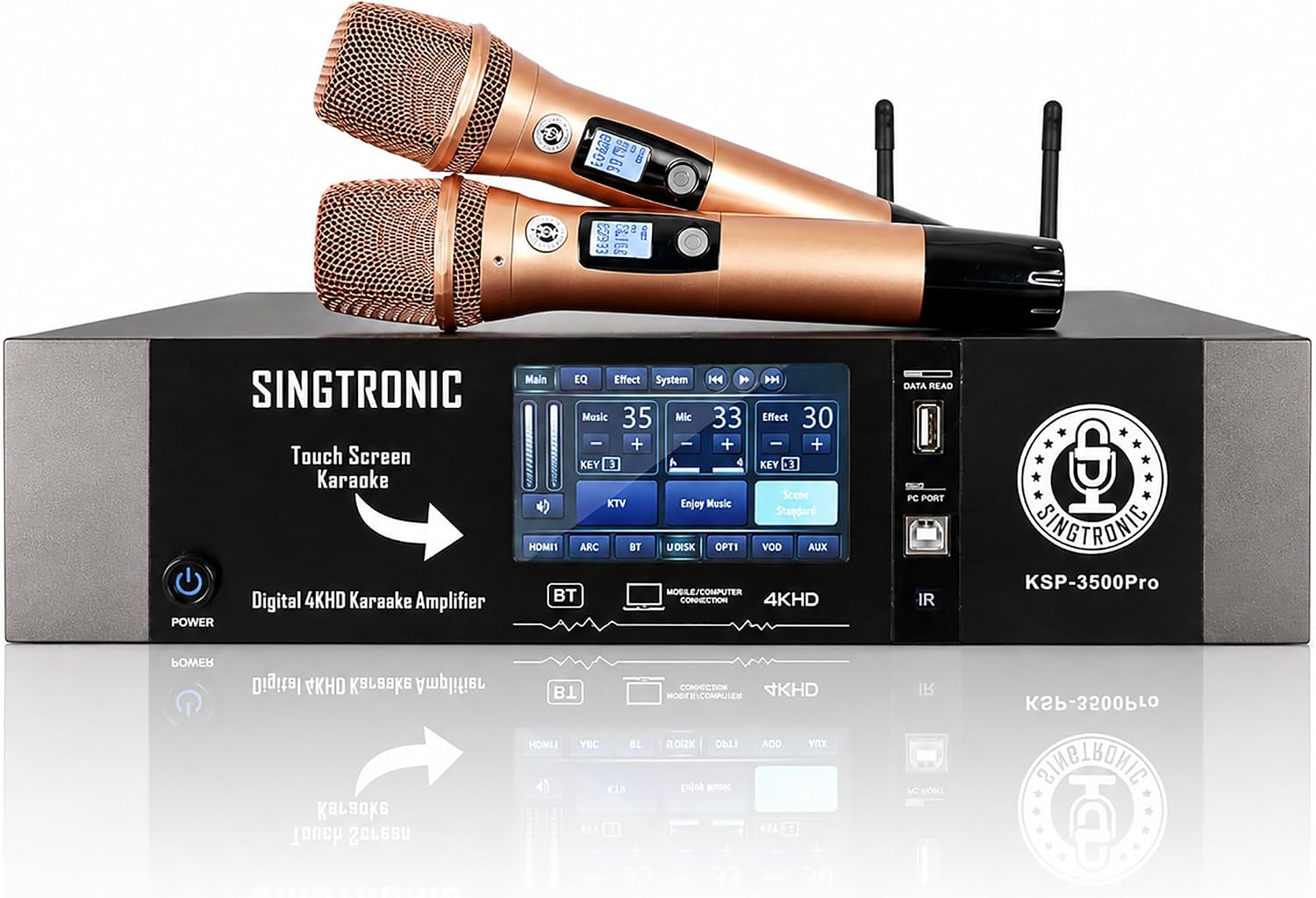 KSP-3500Pro Professional 3500W Digital 3 in 1 Karaoke Sound Processor Amplifier Free: 2 x Wireless Microphones Anti-Feedback