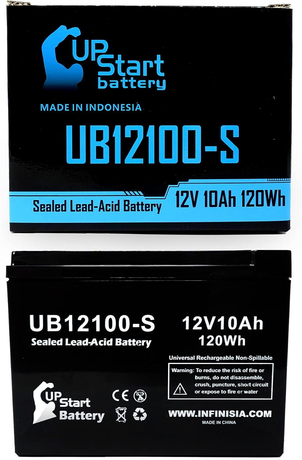 UB12100-S 12V 10Ah Replacement for Razor MX350 Dirt Rocket (Version Battery | 1-8) Replacement Universal Sealed Lead Acid Battery (10000mAh