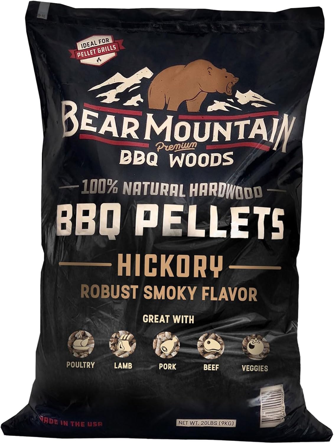 Bear Mountain Gourmet Blend Pellets for Smoker and Grill, 40lb Bag