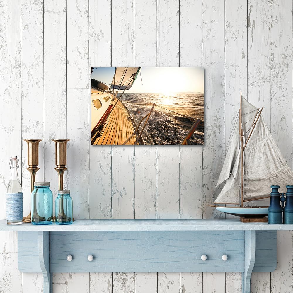 Hardy Gallery Ocean Wave Canvas Wall Art Coastal Decor 16x11 Inch