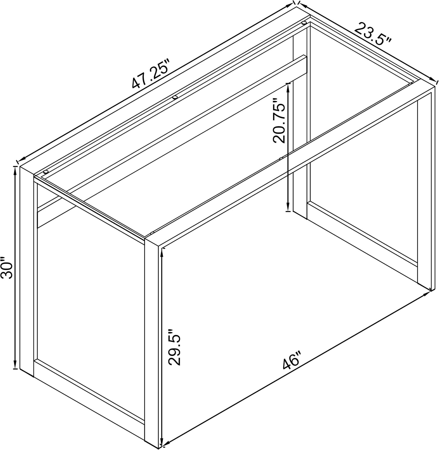 Coaster Home Furnishings – Hartford – Metal & Glass – 47-Inch Rectangular Glass Top Writing Desk with Contemporary Style and Plastic Glides