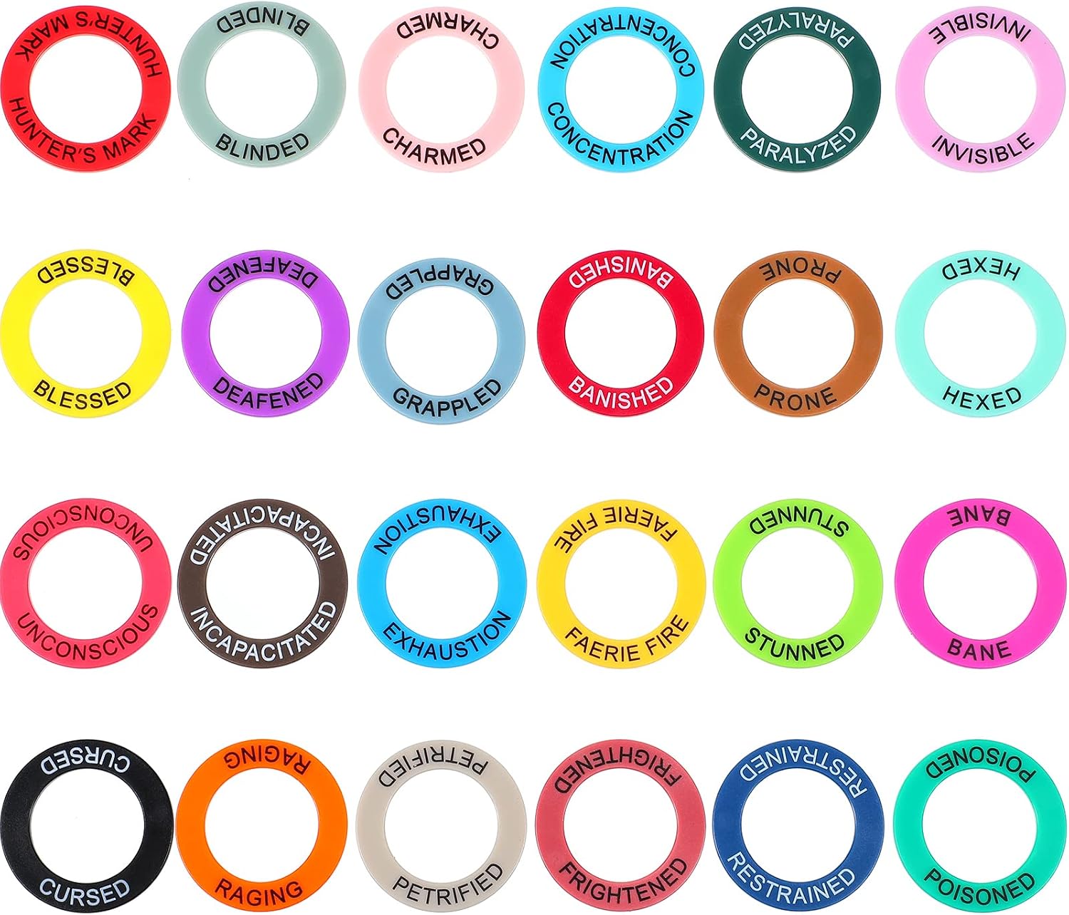 ALIZERO DND Condition Rings with AOE Spell Template Set
