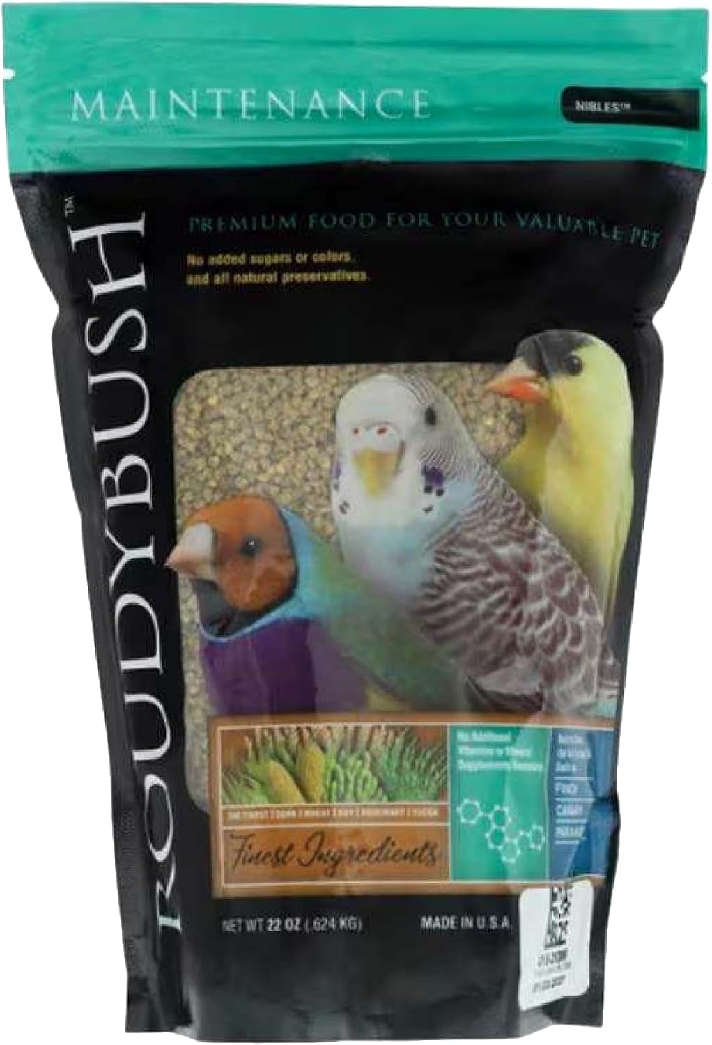 RoudyBush Daily Maintenance Food for Birds - Scientifically Formulated Bird Feed - Bird Food Pellets w/Corn, Wheat, Soy & More - Nutritious & Healthy Feed for Birds (Mini, 44oz)