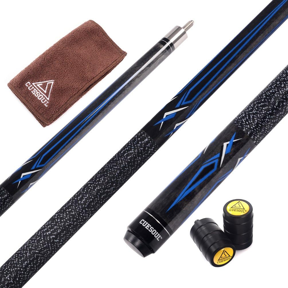 CUESOUL 58 Inch 19oz/20oz Maple Billiard Stick Pool Cue Set 11.5mm/13mm Tip[Weight Adjustable]