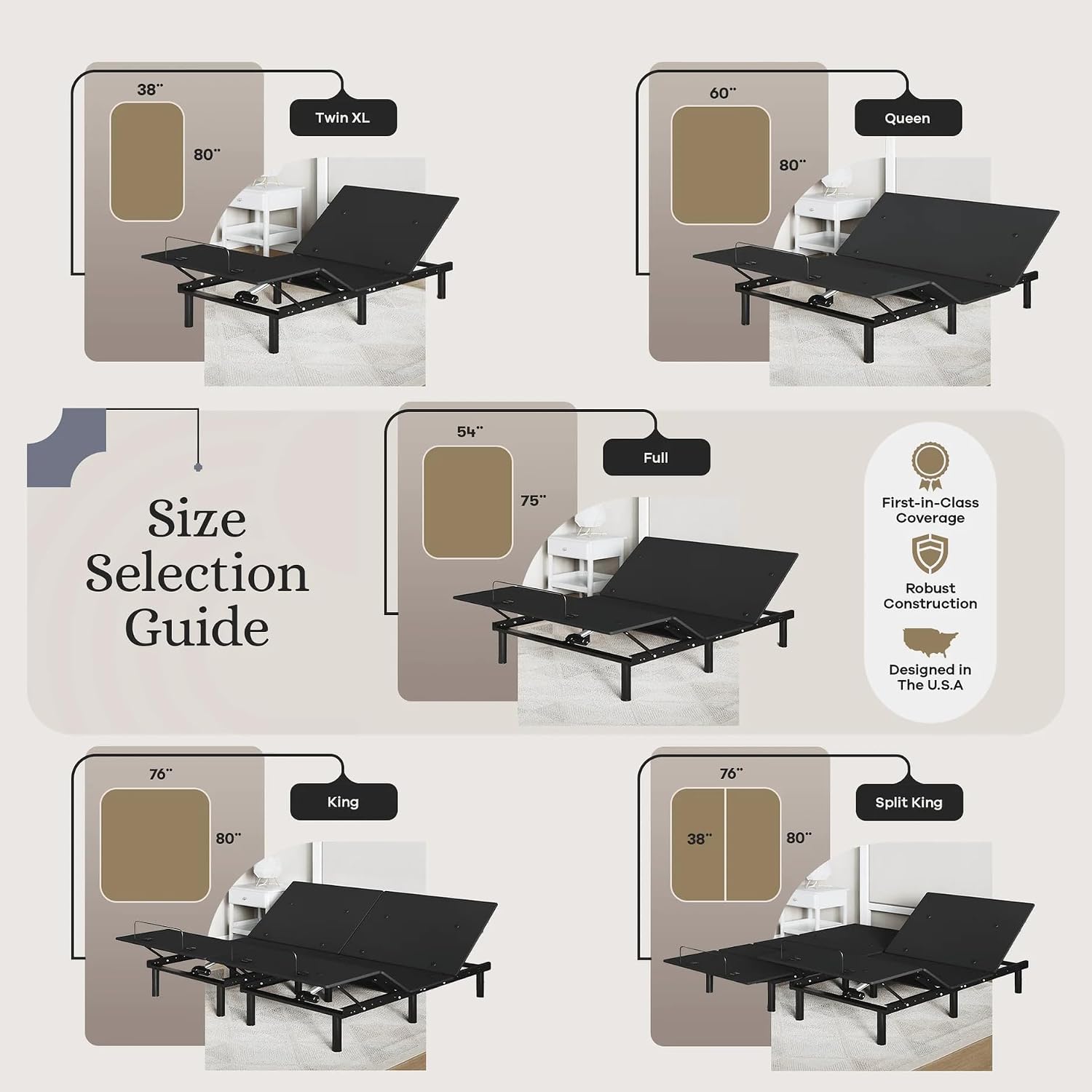 Sven and Son Essential Adjustable Bed Base (Frame) + 12 inch Memory Foam Matt (Medium), Easy Assembly, Head and Foot Lift, Memory Positions