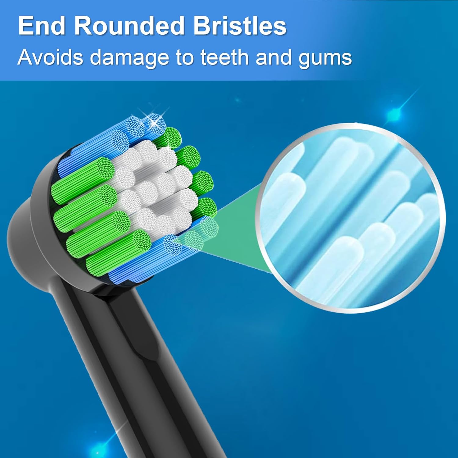 8pcs Replacement Heads Compatible with Oral B Electric Toothbrush, 4pcs Precision Clean and 4pcs Cross Clean Brush Heads, Black