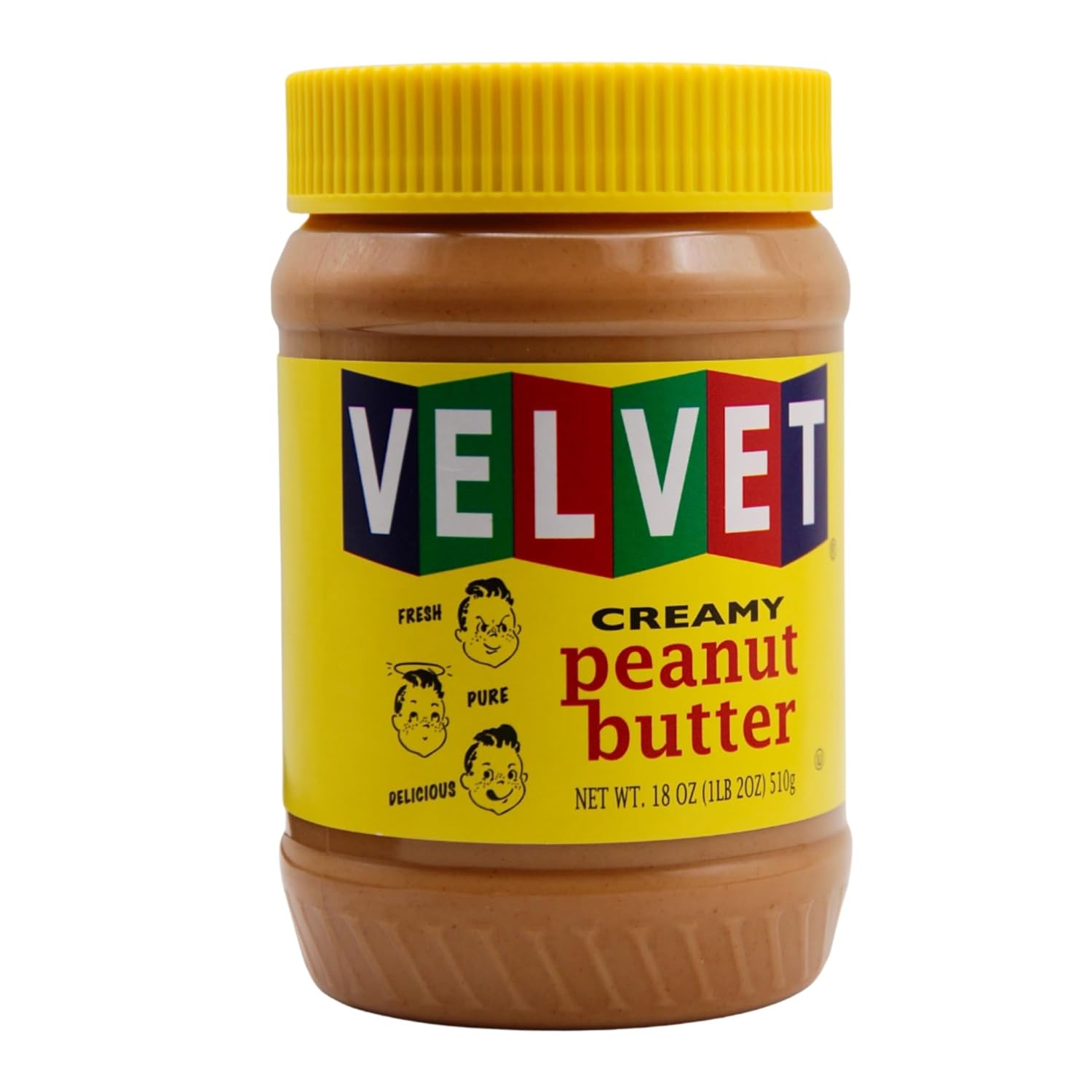 Velvet Peanut Butter, Creamy – Detroit’s Classic Since 1937, Smooth & Nostalgic Spread with “Fresh, Pure, Delicious” Label, Made in the USA, Gluten-Free, Perfect for Sandwiches, Baking & Snacking (18 Ounce Jar)
