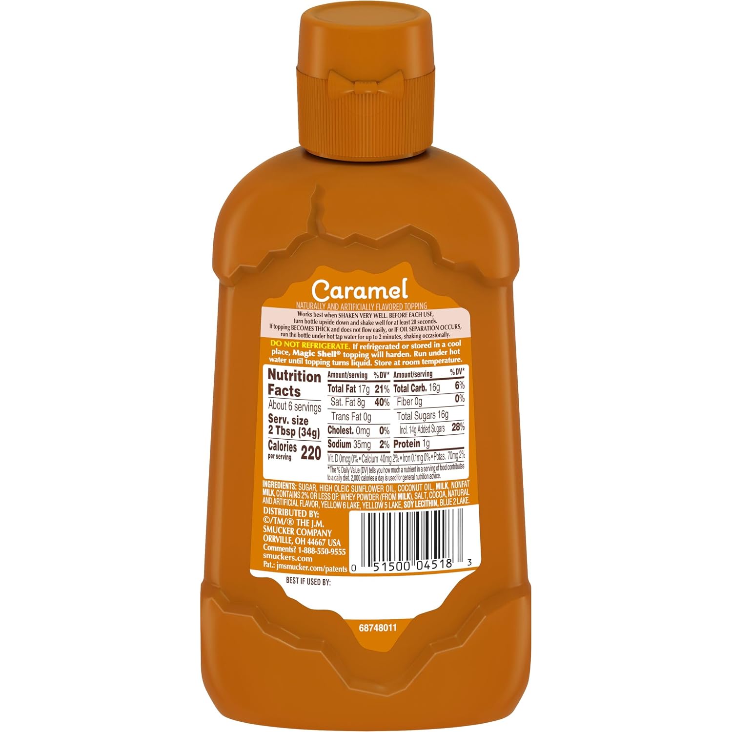 Smucker's Magic Shell Caramel Flavored Topping, 7.25 Ounces