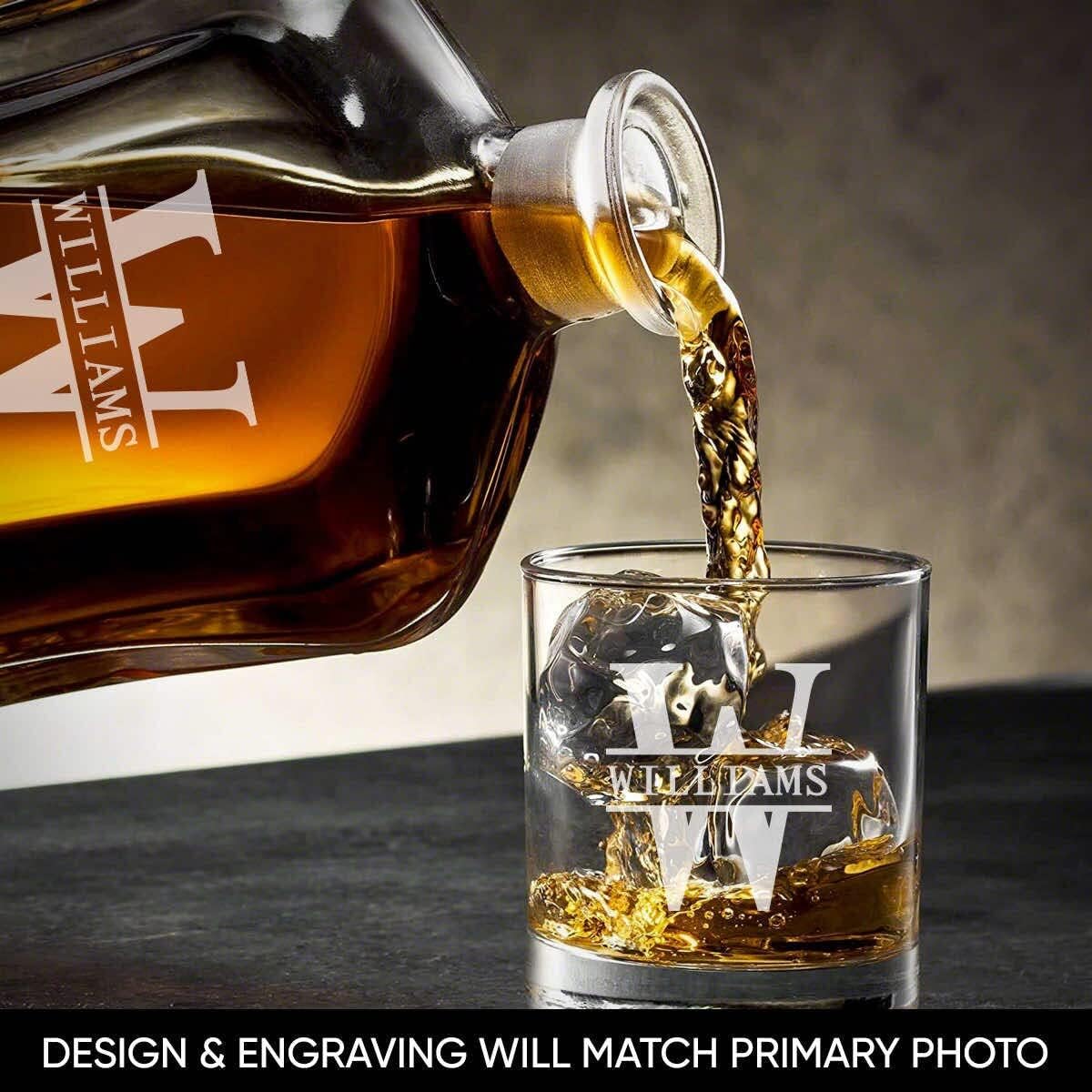 Personalized Whiskey Decanter - Luxury Bourbon & Scotch Decanter for Liquor