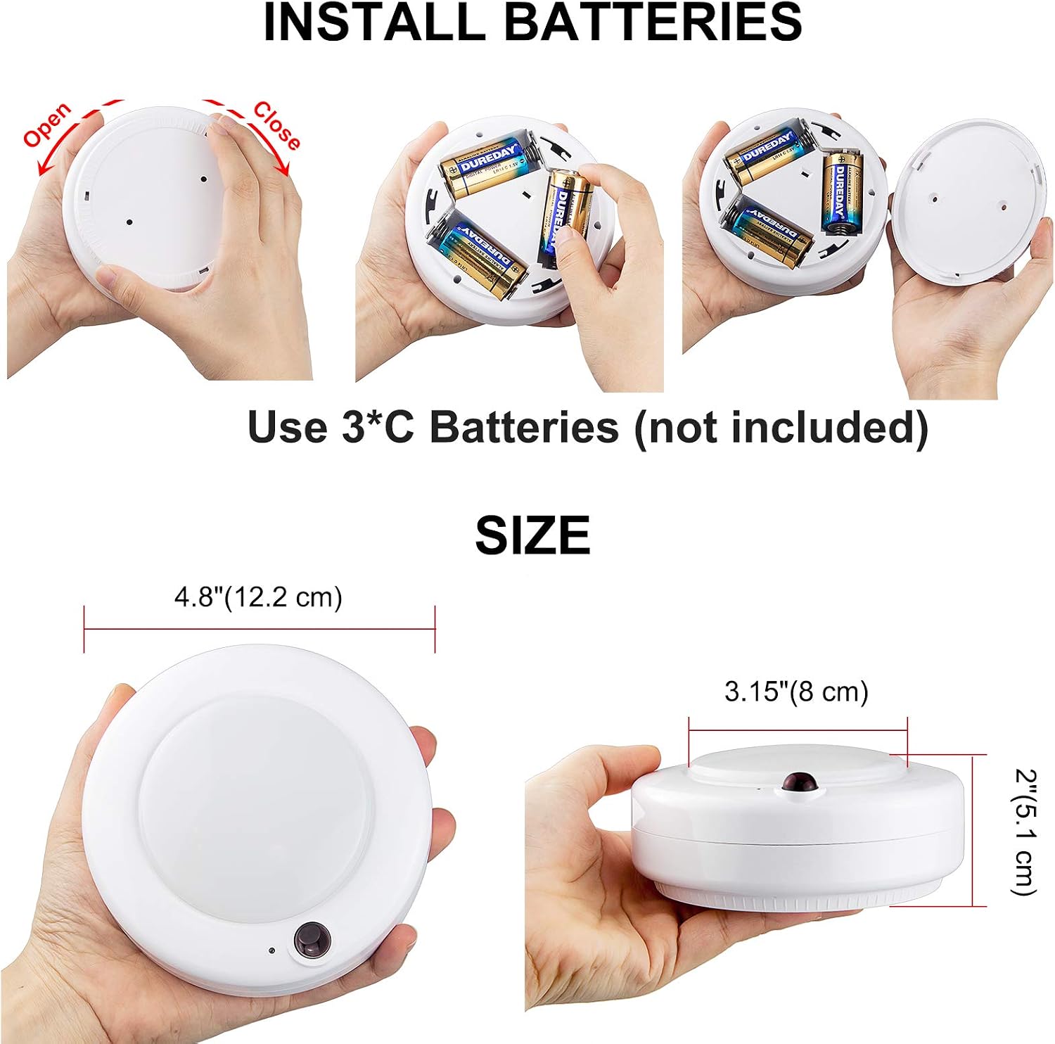 BIGMONAT Wireless Ceiling Light with Remote and Timer, Dimmable Motion Sensor Shower Light