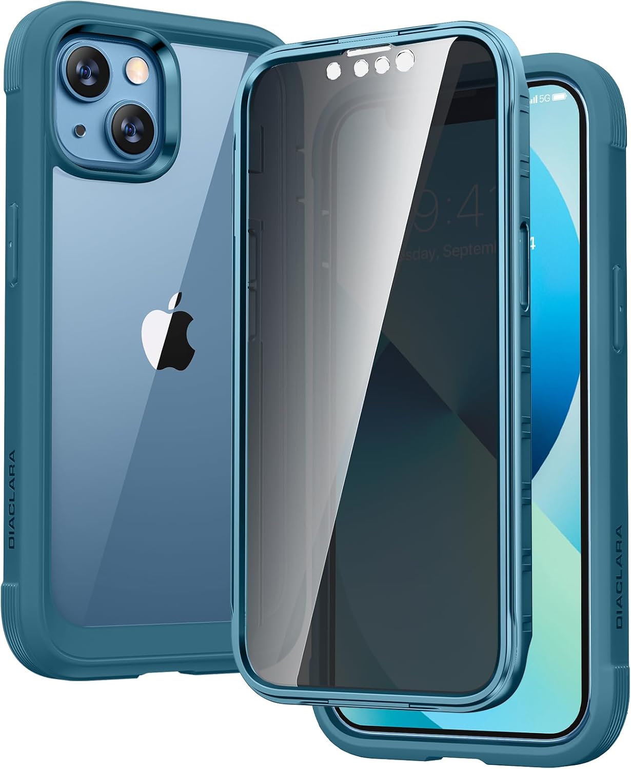 Diaclara Designed for iPhone 12 Mini Case, Full Body Rugged with Built-in Touch Sensitive Anti-Scratch Screen Protector