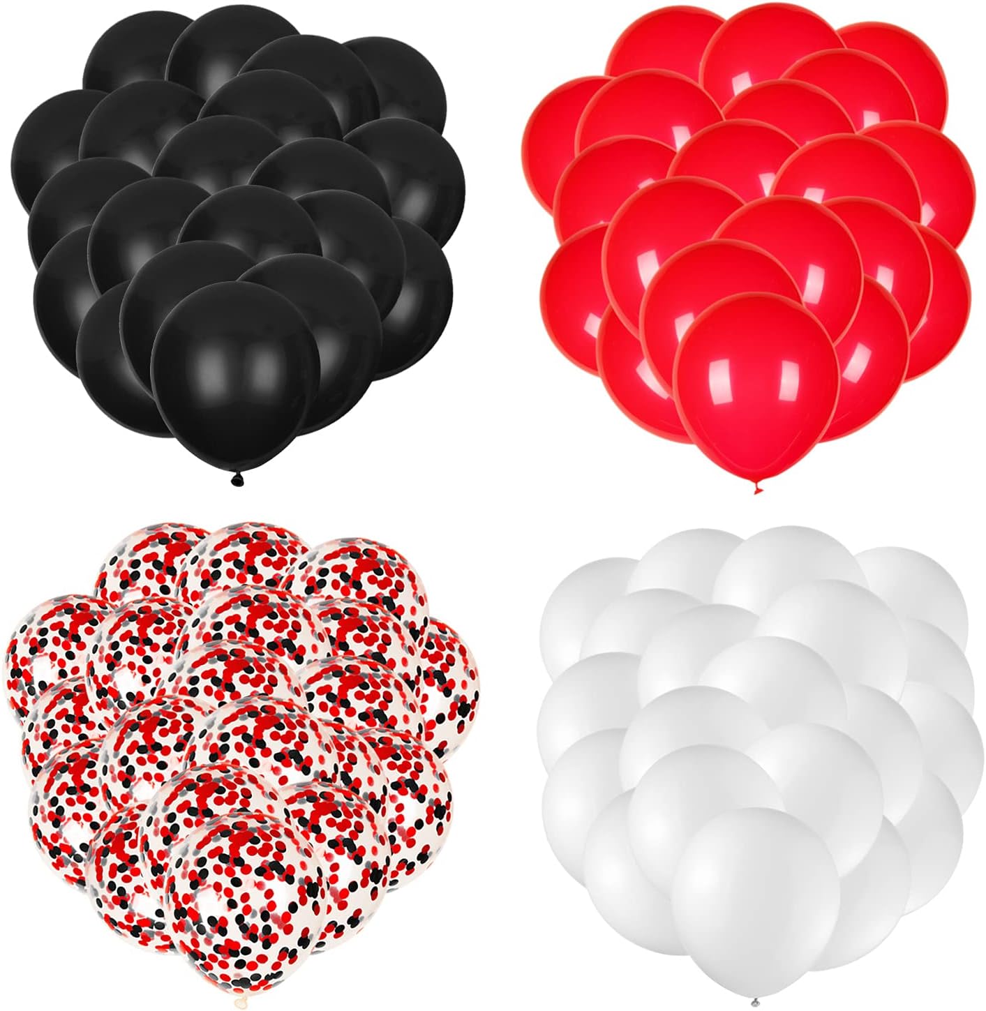 JOYYPOP 80 PCS Red White Blue Balloons 12 in with Confetti for 4th of July
